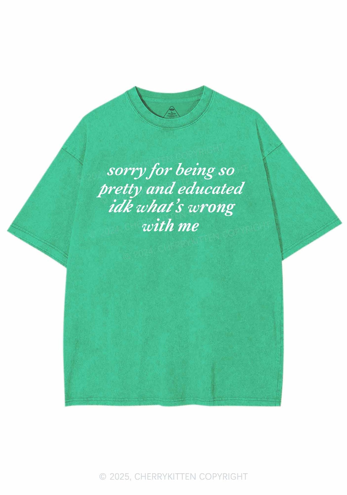 Sorry For Being So Pretty Y2K Shirts Washed Tee Cherrykitten
