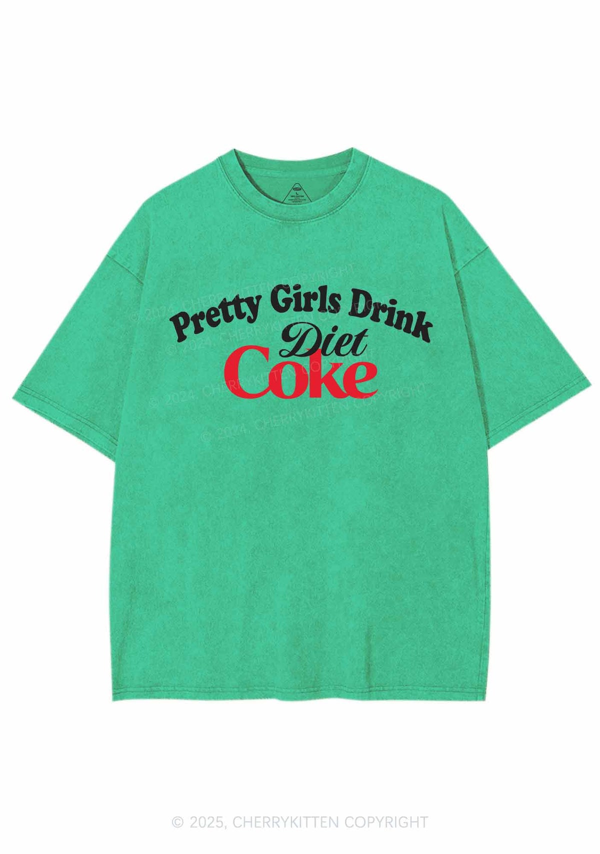 Pretty Girls Drink Diet Cola Y2K Washed Tee Cherrykitten