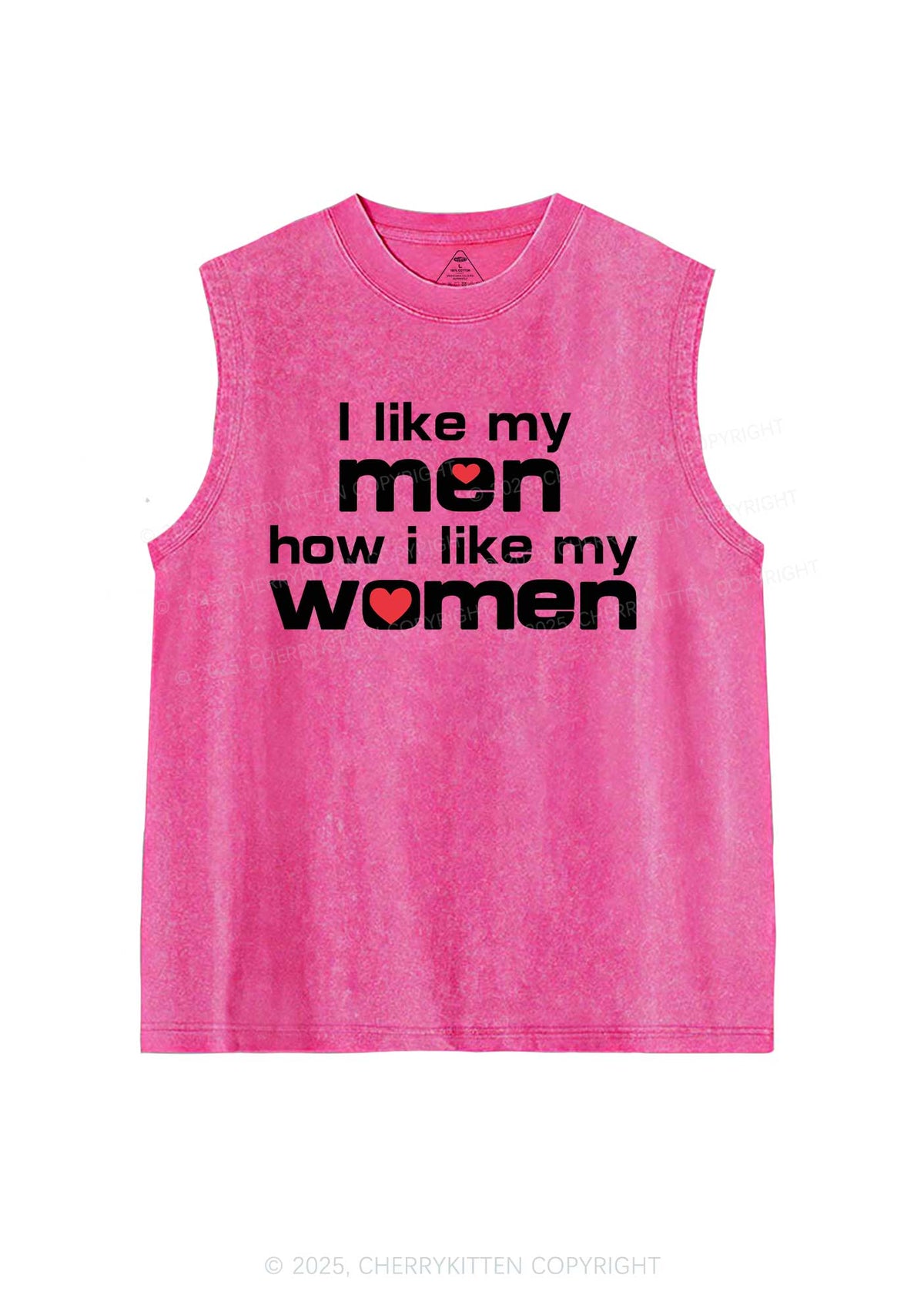 I Like My Men Pride Y2K Washed Muscle Tank Cherrykitten