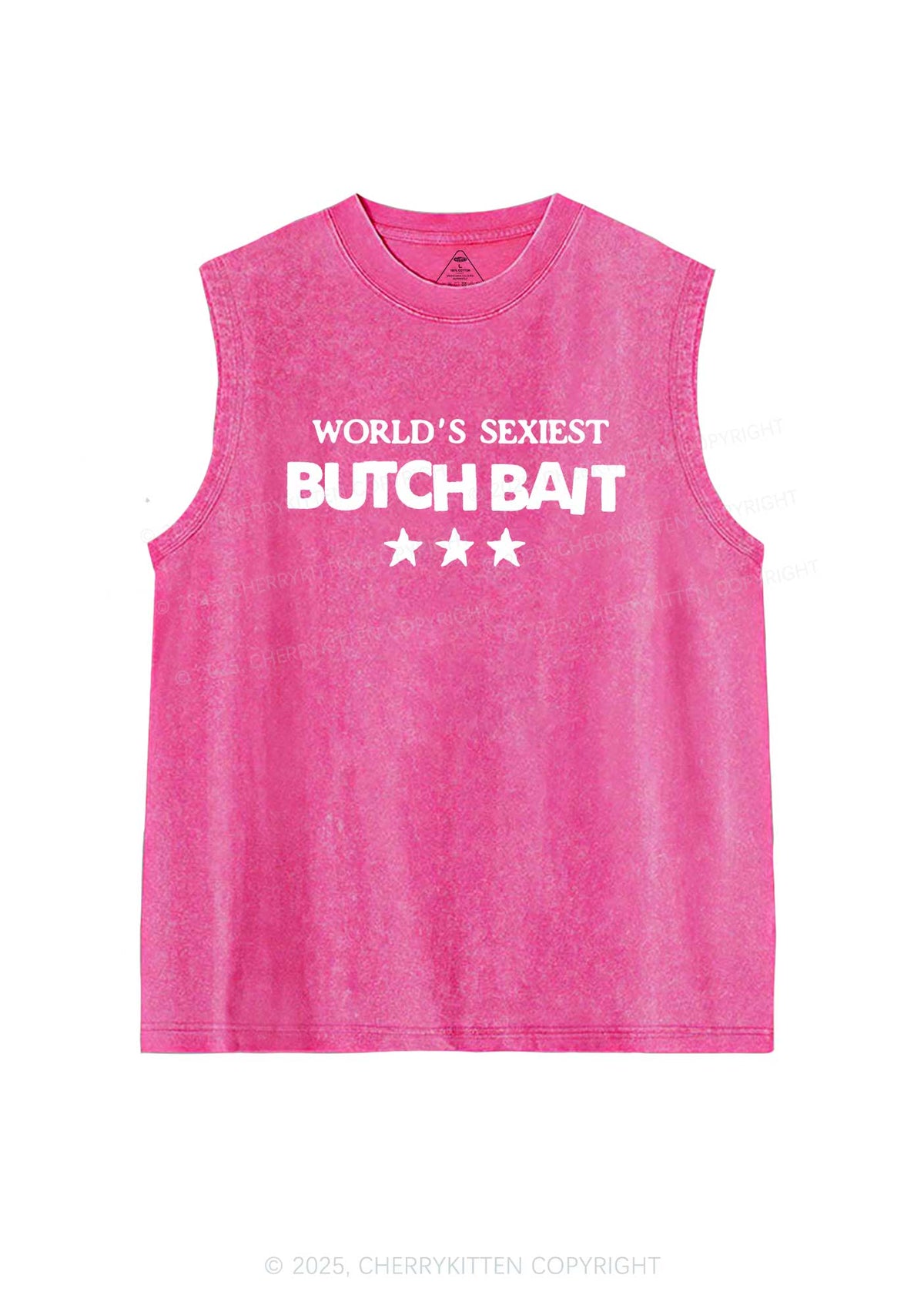 Worlds Sexiest Butch Bait Pride Y2K Washed Muscle Tank Cherrykitten