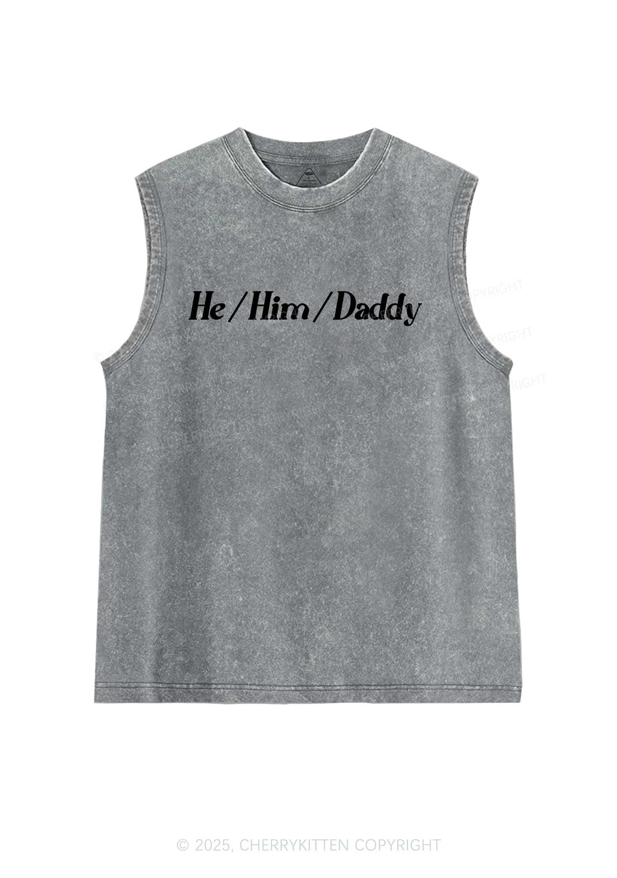 He Him Daddy Pride Y2K Washed Muscle Tank Cherrykitten