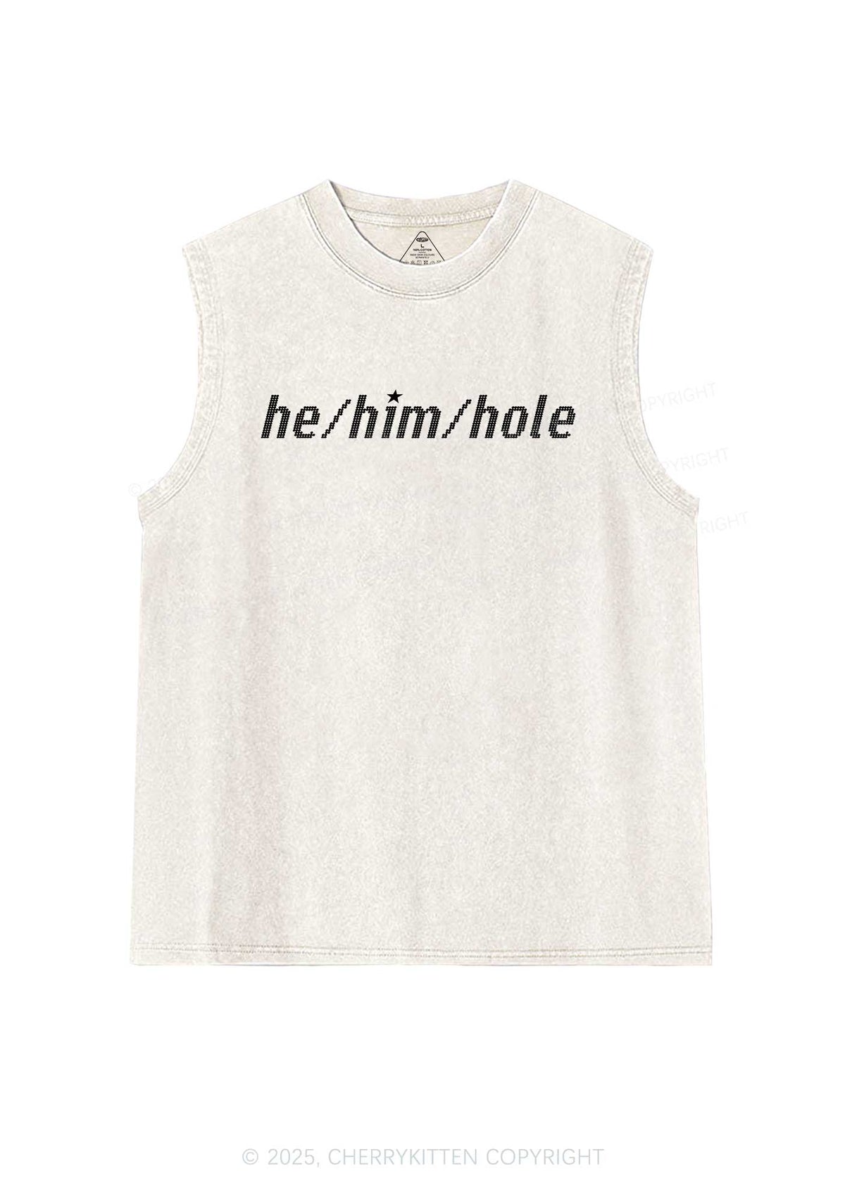 He Him Hole Pride Y2K Washed Muscle Tank Cherrykitten
