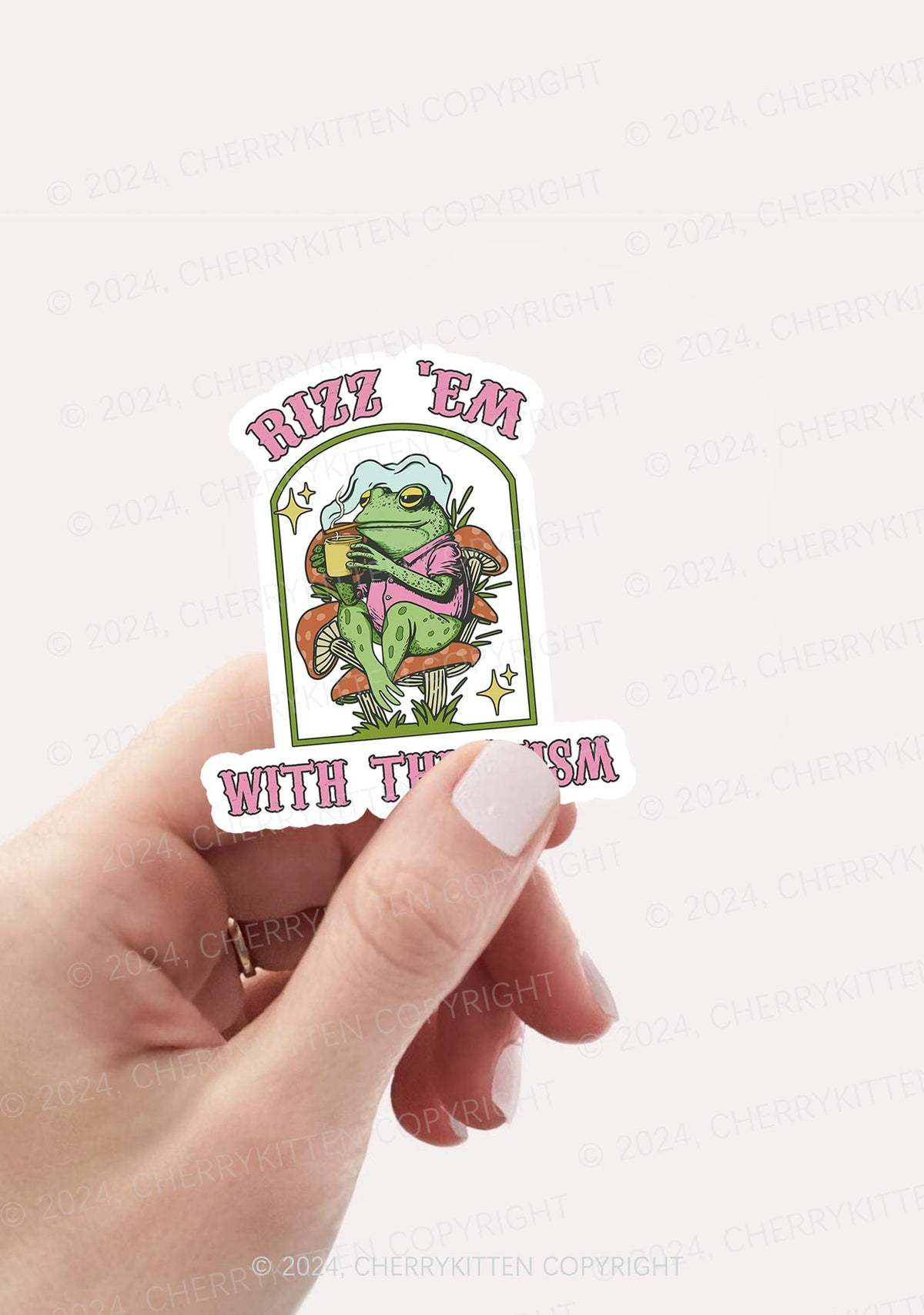 Tism Rizz Frog 1Pc Y2K Sticker Cherrykitten