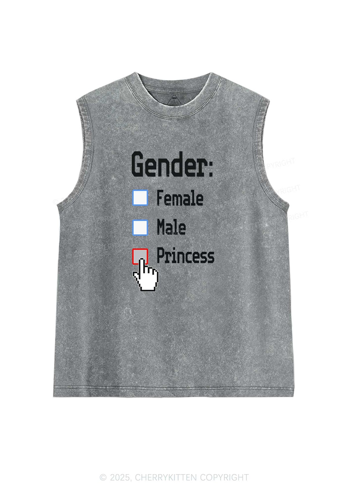 Gender Princess Pride Y2K Washed Muscle Tank Cherrykitten