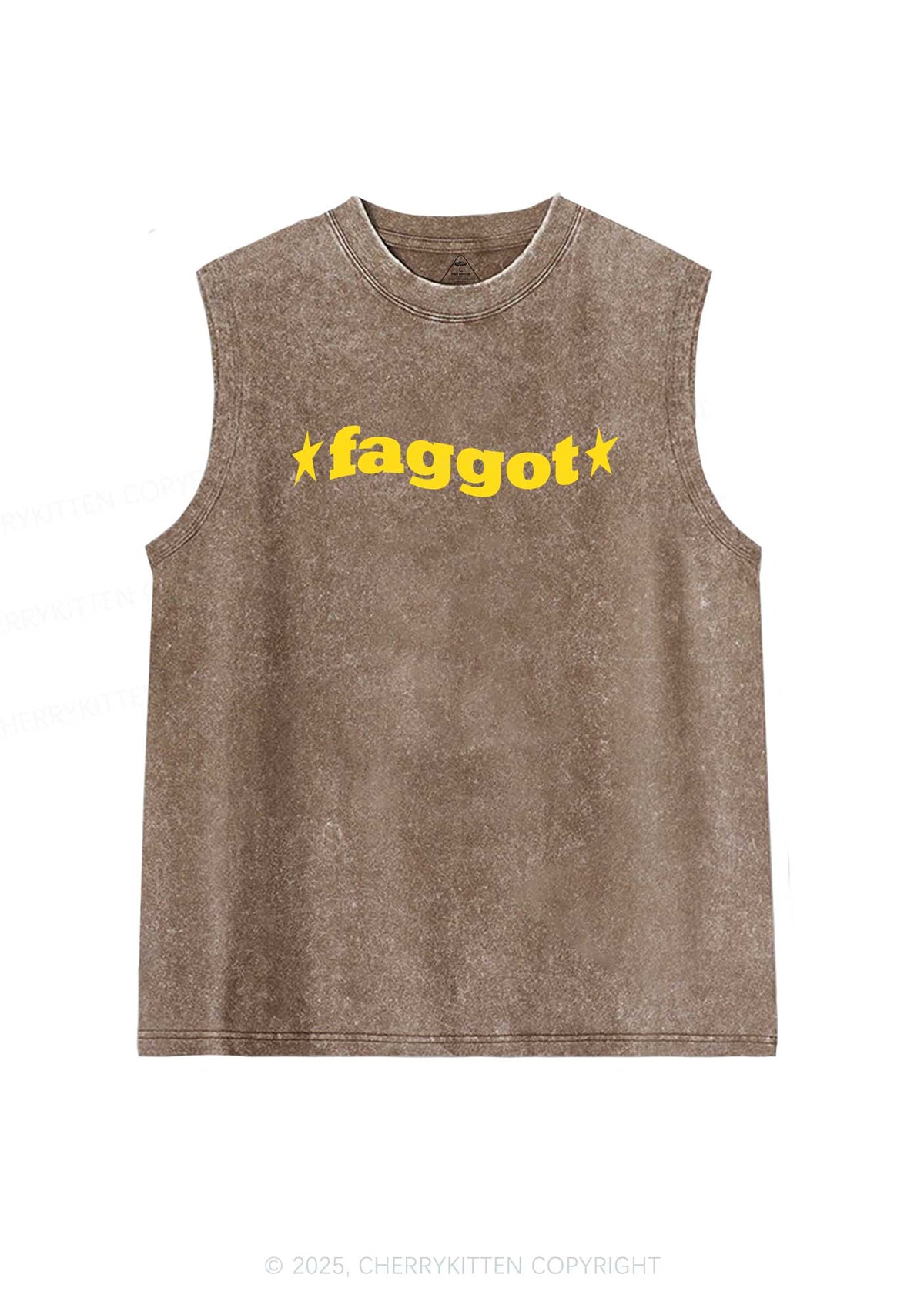 Red Faggot Pride Y2K Washed Muscle Tank Cherrykitten