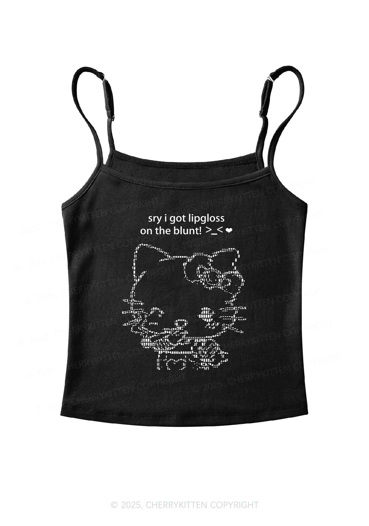 Sorry About Lipgloss Y2K Spaghetti Strap Cami Cherrykitten