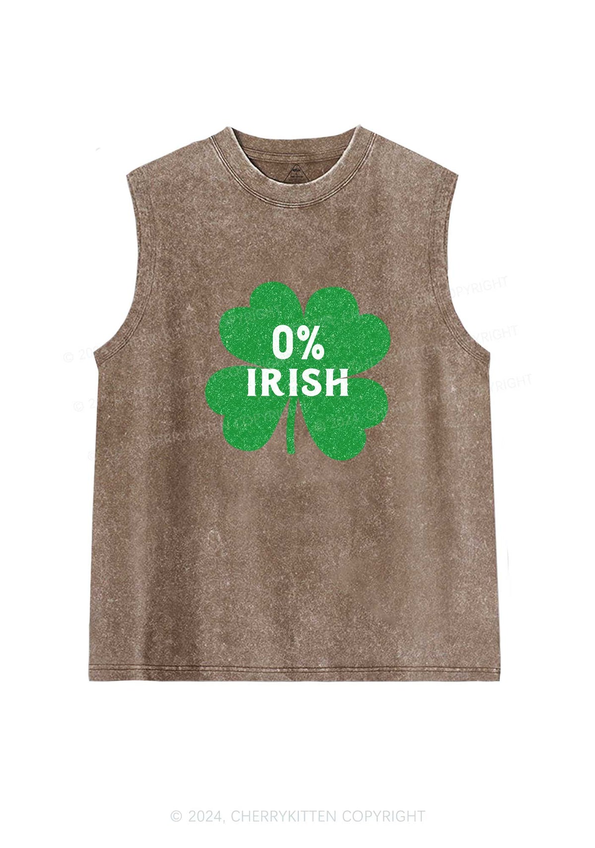 Zero Percent Irish St Patricks Y2K Washed Tank Cherrykitten