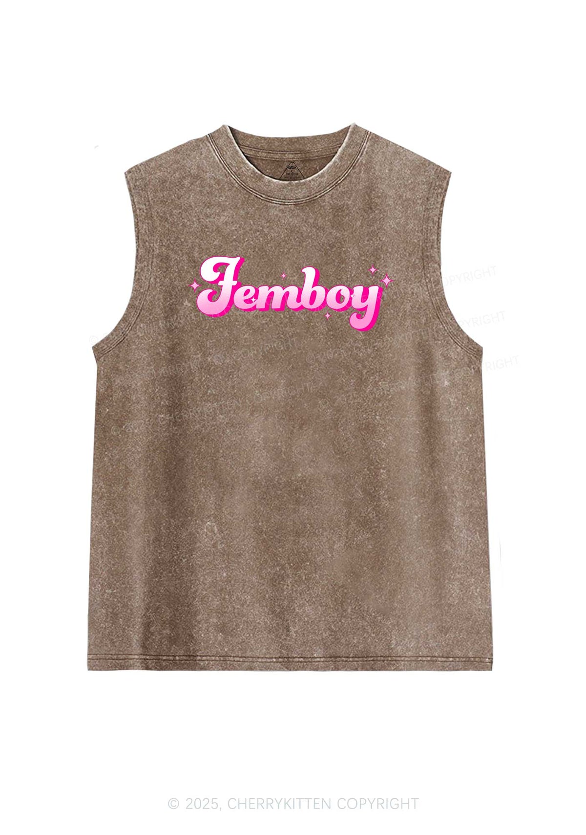 Femboy Pride Y2K Washed Muscle Tank Cherrykitten