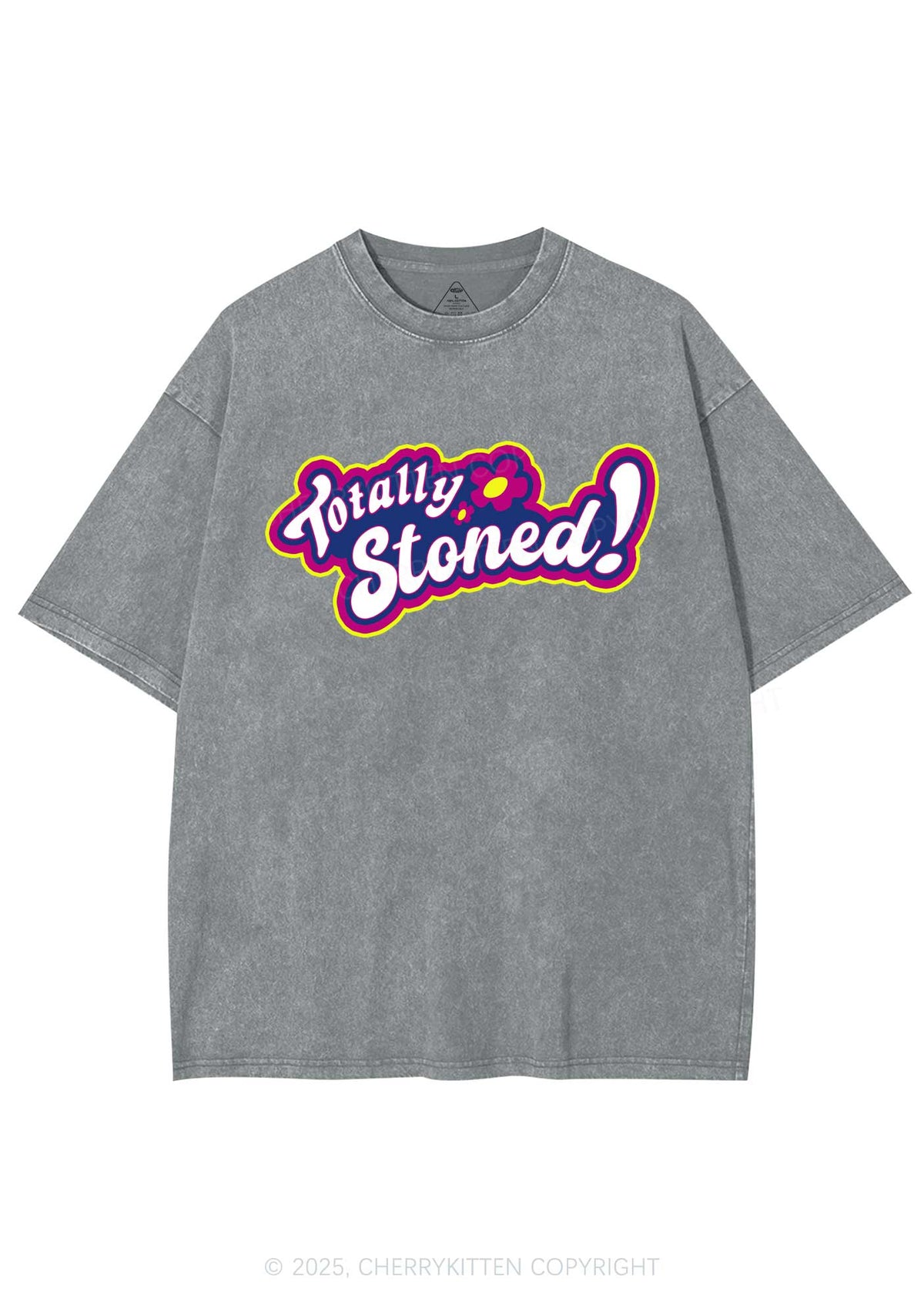 Totally Stoned Y2K Shirts Washed Tee Cherrykitten