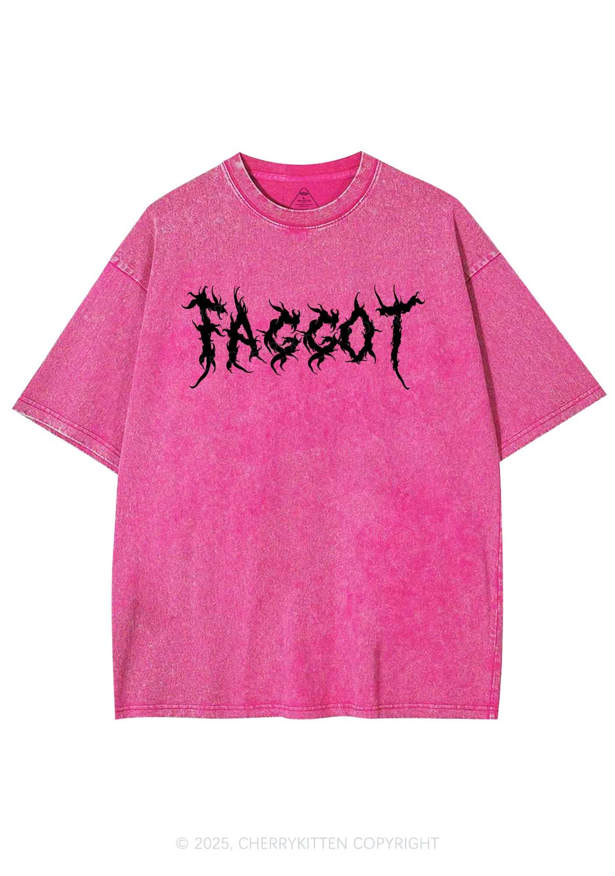 Punk Faggot Pride Y2K Shirts Washed Tee Cherrykitten