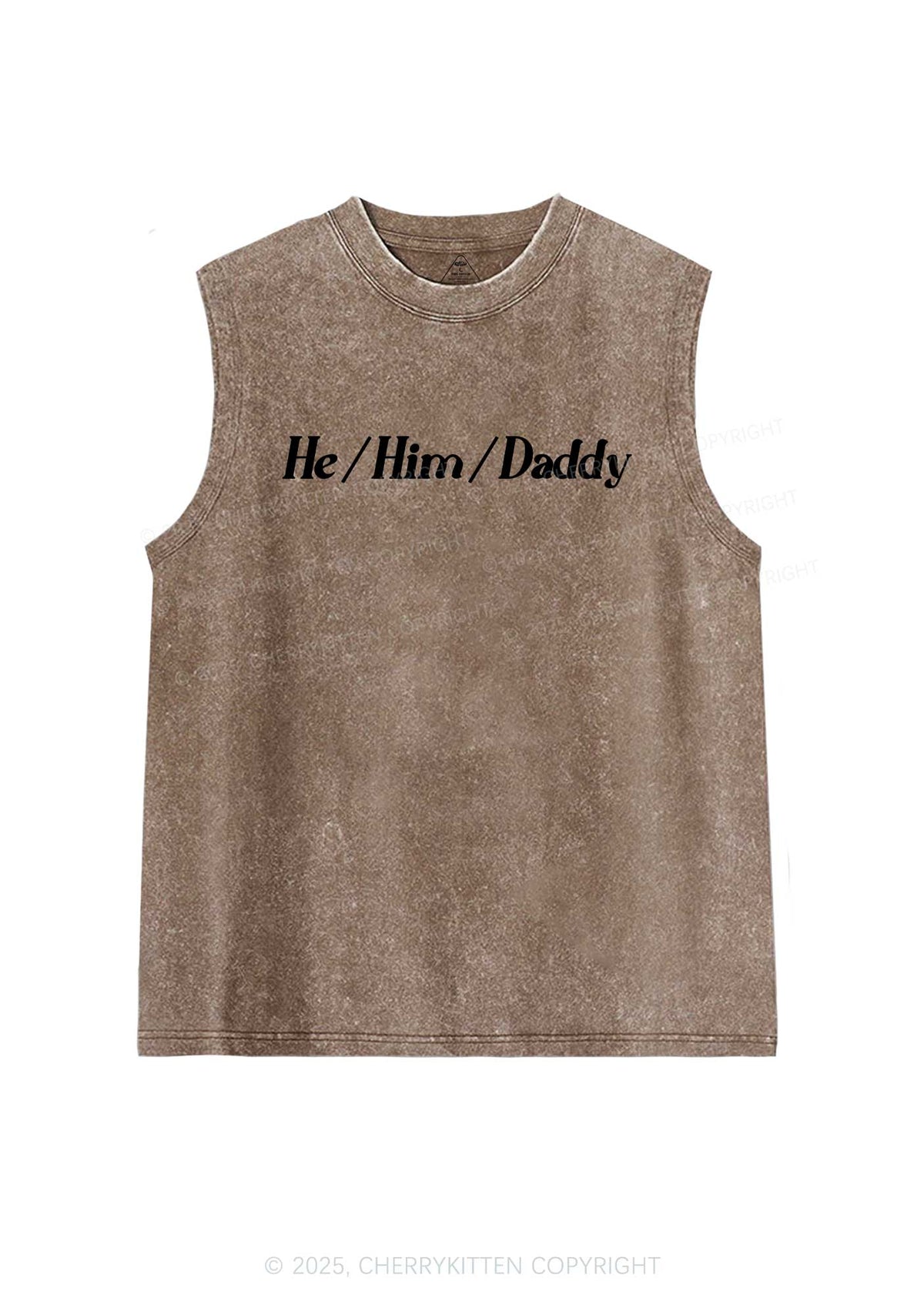 He Him Daddy Pride Y2K Washed Muscle Tank Cherrykitten