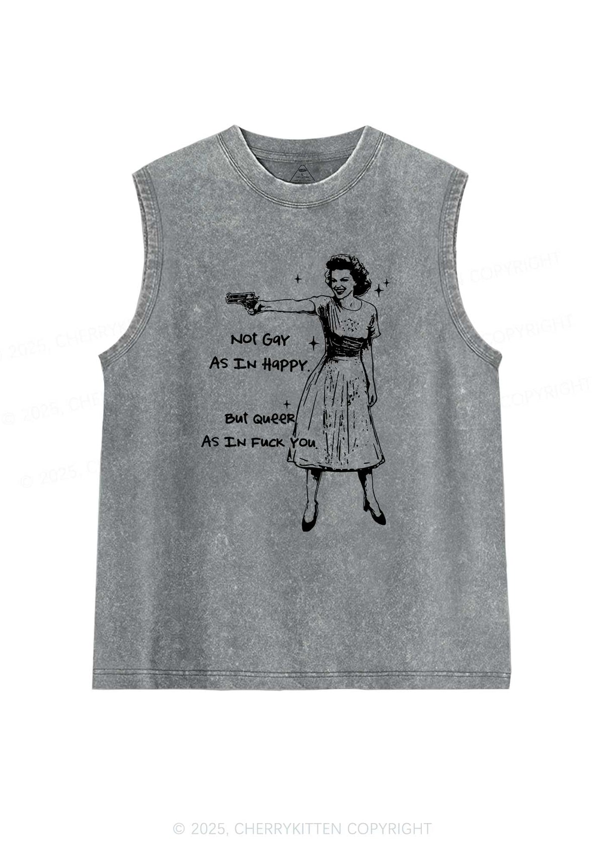 But Queer As In Pride Y2K Washed Muscle Tank Cherrykitten