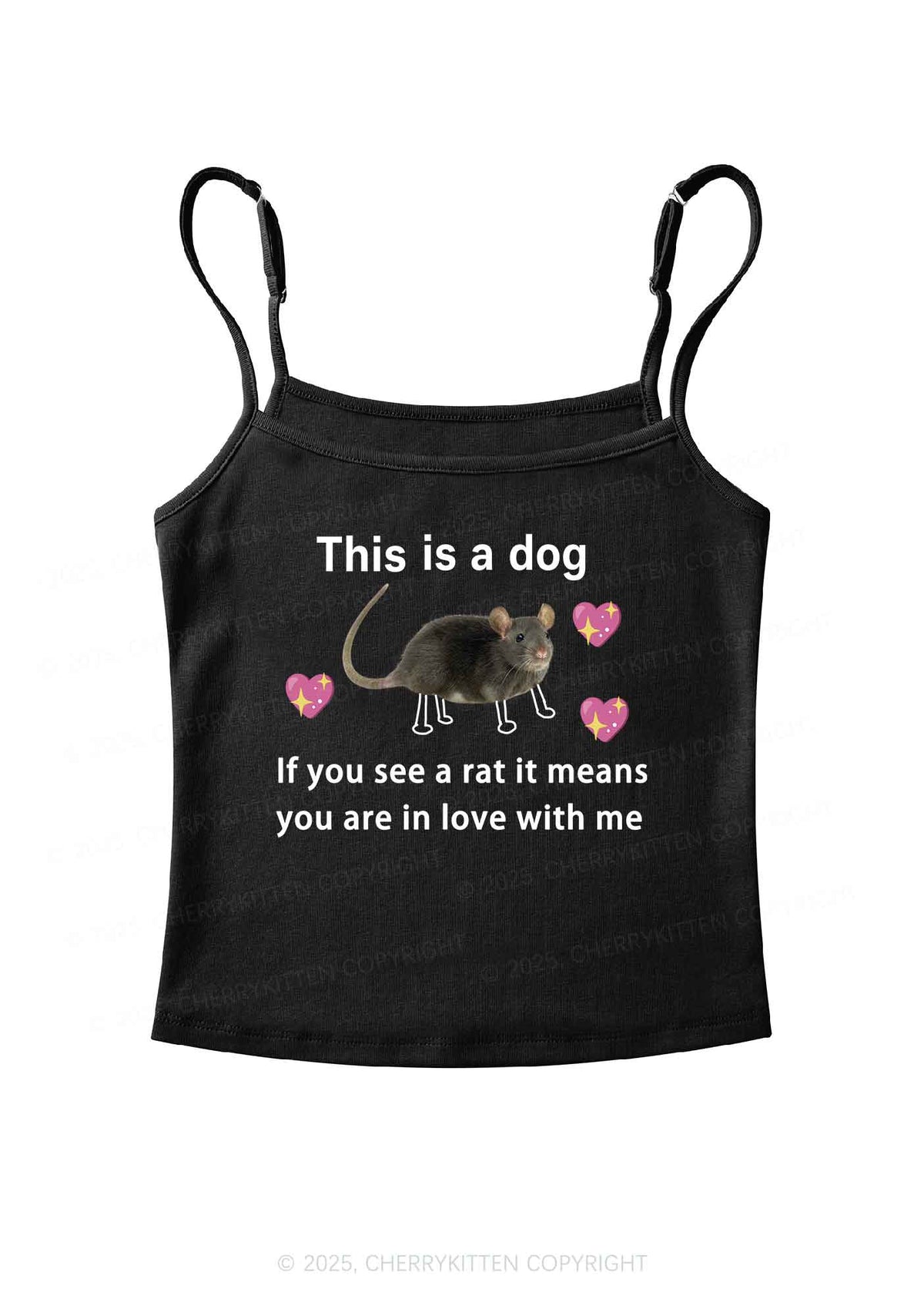 If You See Rat Y2K Spaghetti Strap Cami Cherrykitten