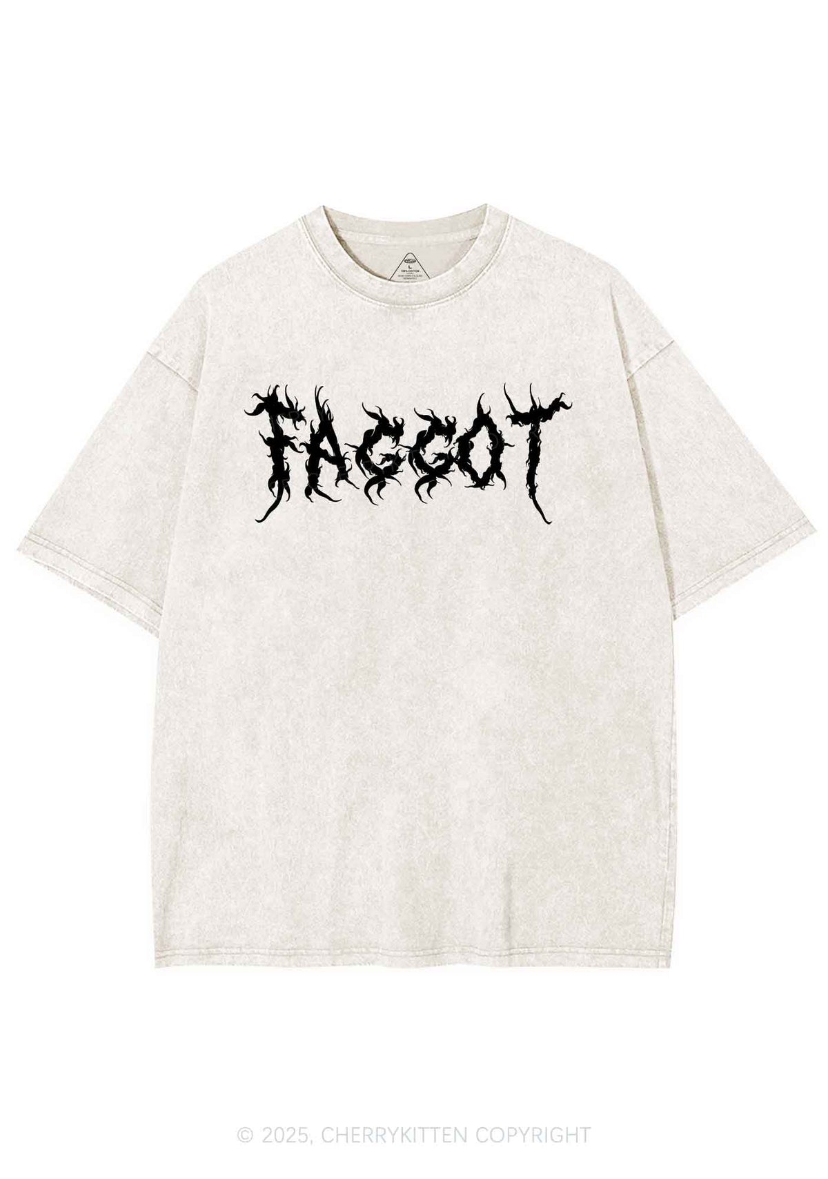 Punk Faggot Pride Y2K Shirts Washed Tee Cherrykitten