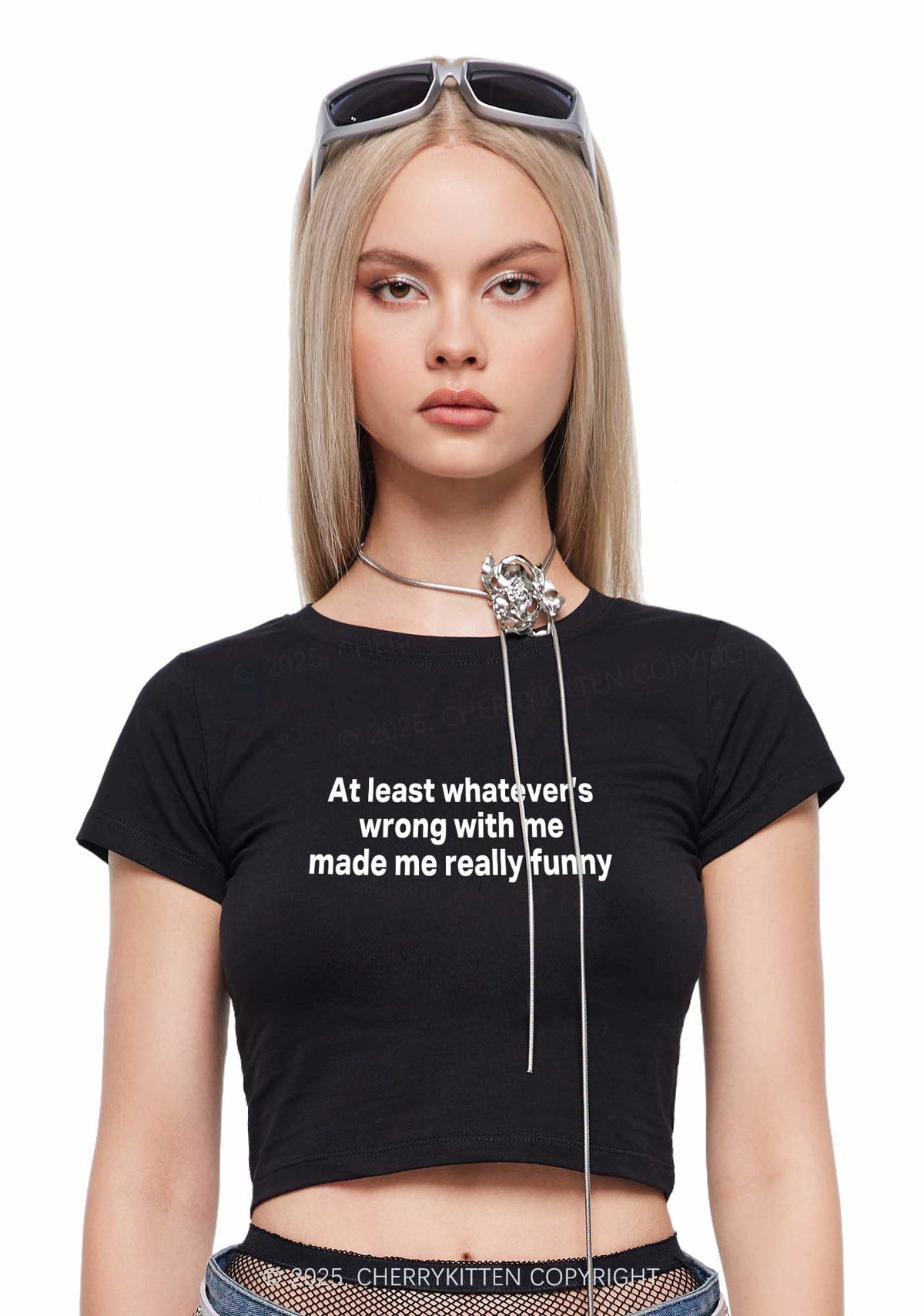 Made Me Really Funny Y2K Baby Tee Cherrykitten