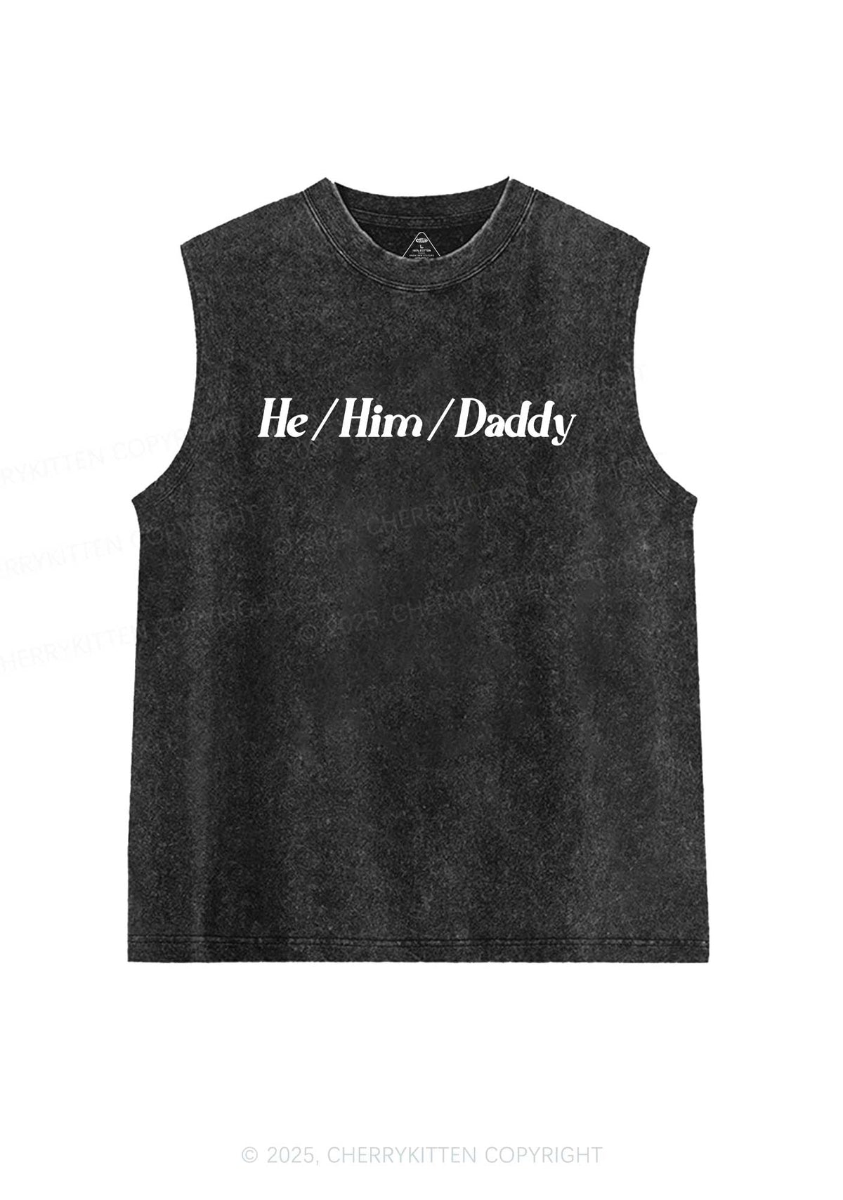 He Him Daddy Pride Y2K Washed Muscle Tank Cherrykitten