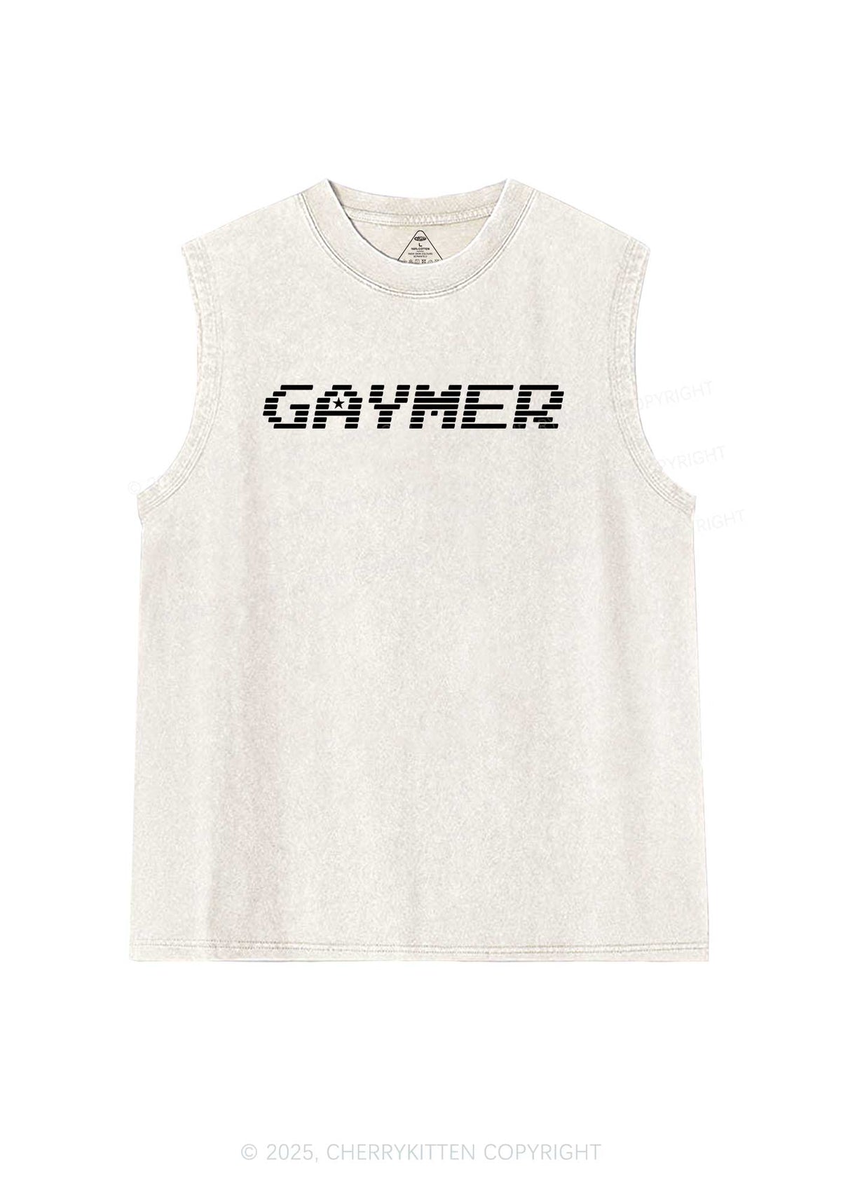 Gaymer Pride Y2K Washed Muscle Tank Cherrykitten