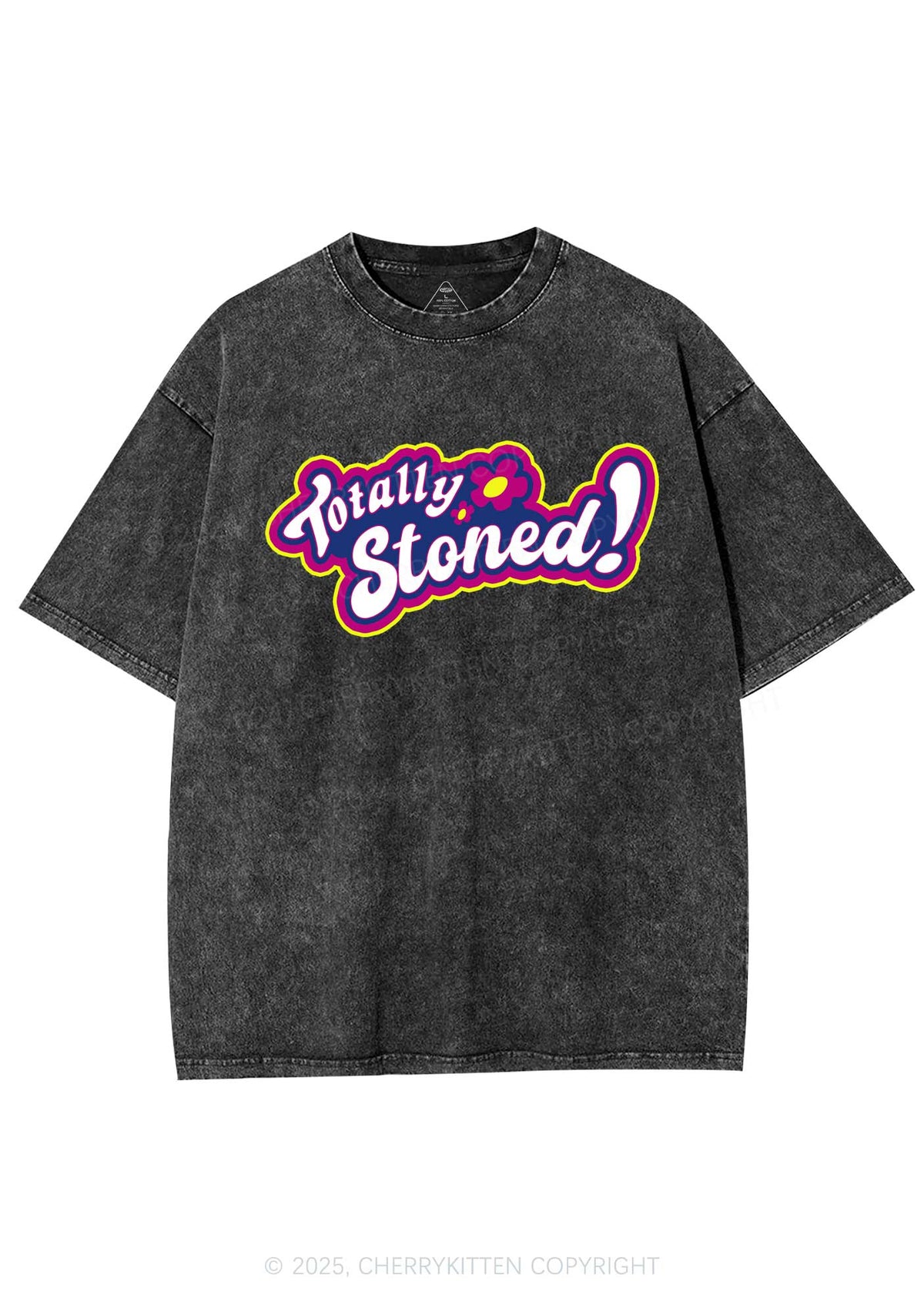Totally Stoned Y2K Shirts Washed Tee Cherrykitten