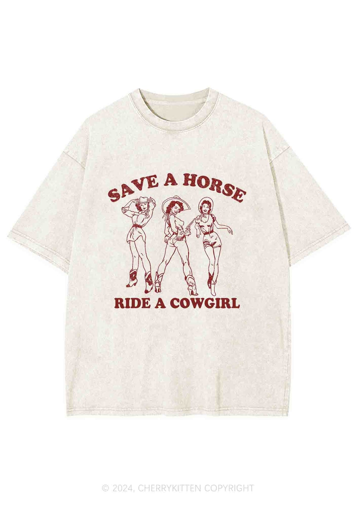 Ride A Cowgirl Y2K Washed Tee Cherrykitten