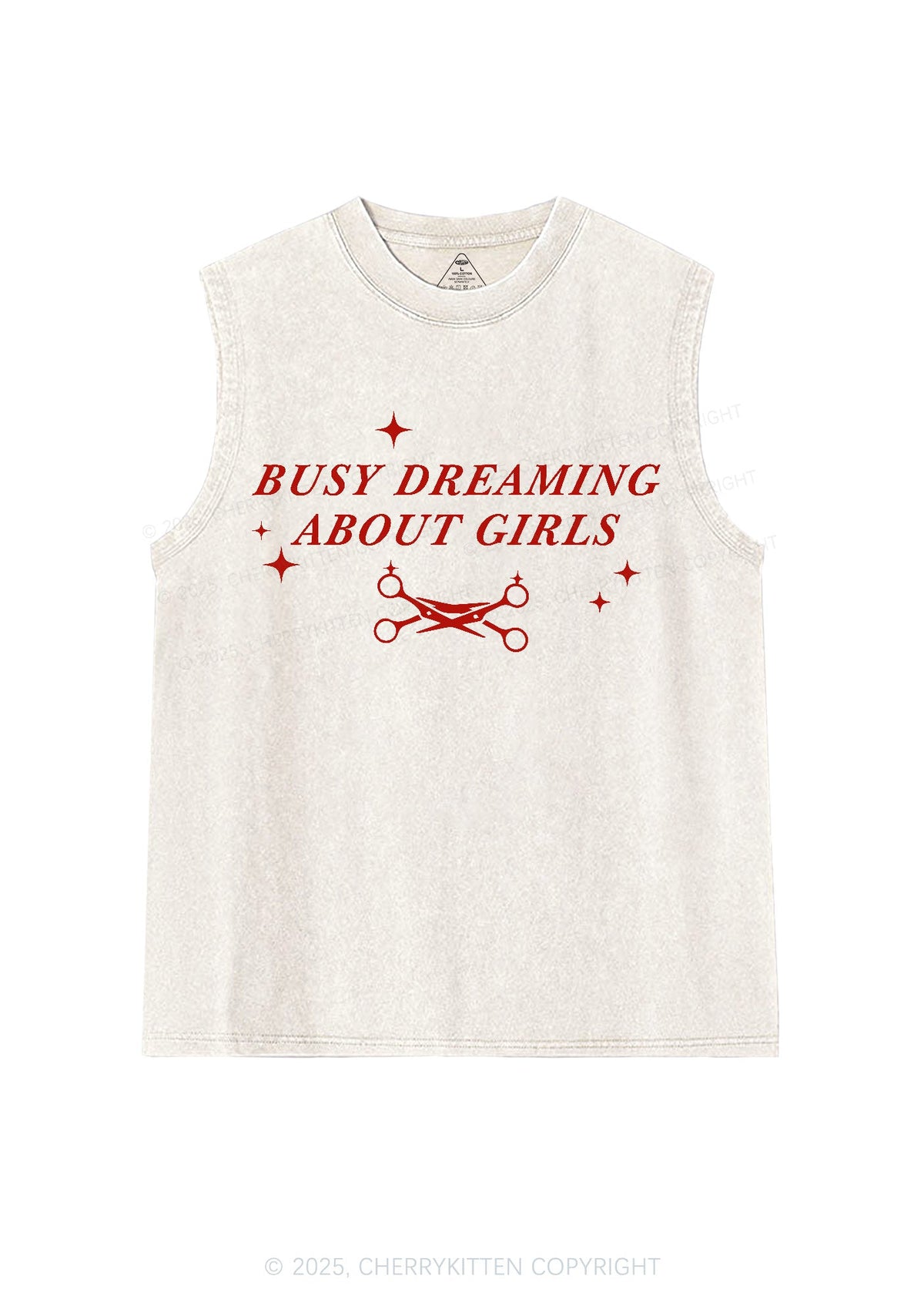 Busy Dreaming About Girls Pride Y2K Washed Muscle Tank Cherrykitten