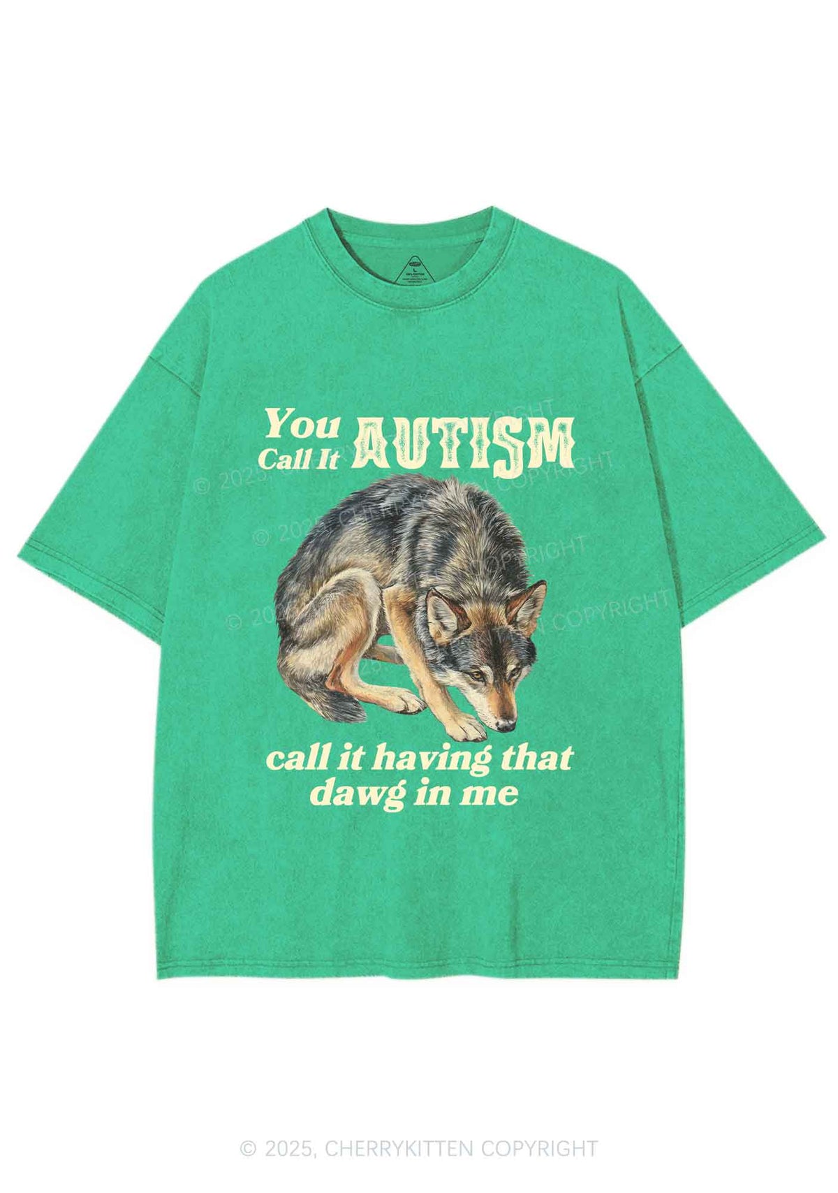 You Call It Autism Y2K Shirts Washed Tee Cherrykitten