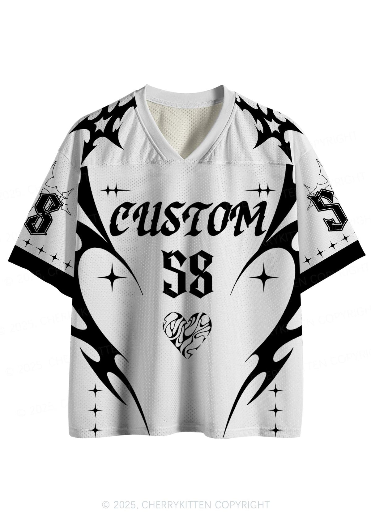 Custom Team Gothic Heart Y2K Sport Jersey Shirts Cherrykitten