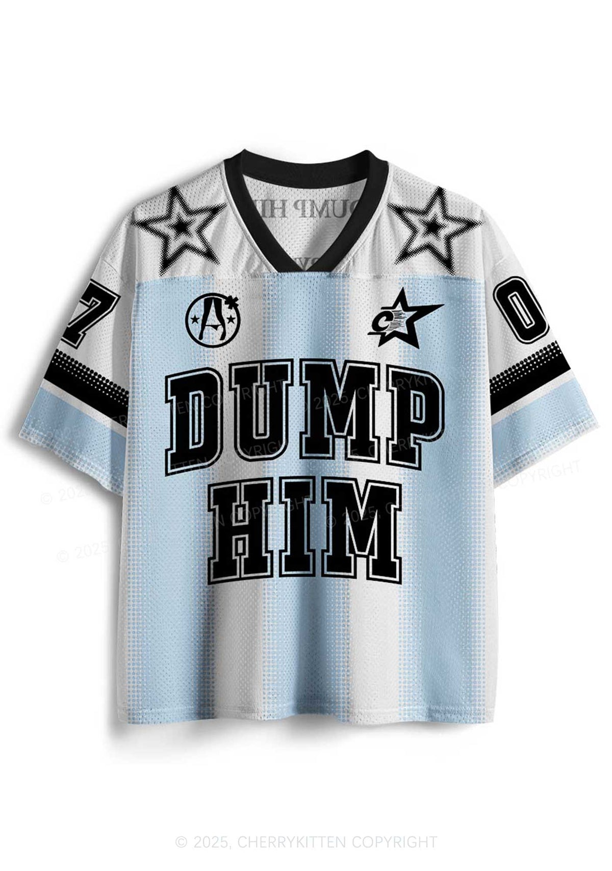 Custom Blue Dump Him Y2K Mesh Jersey Shirts Cherrykitten