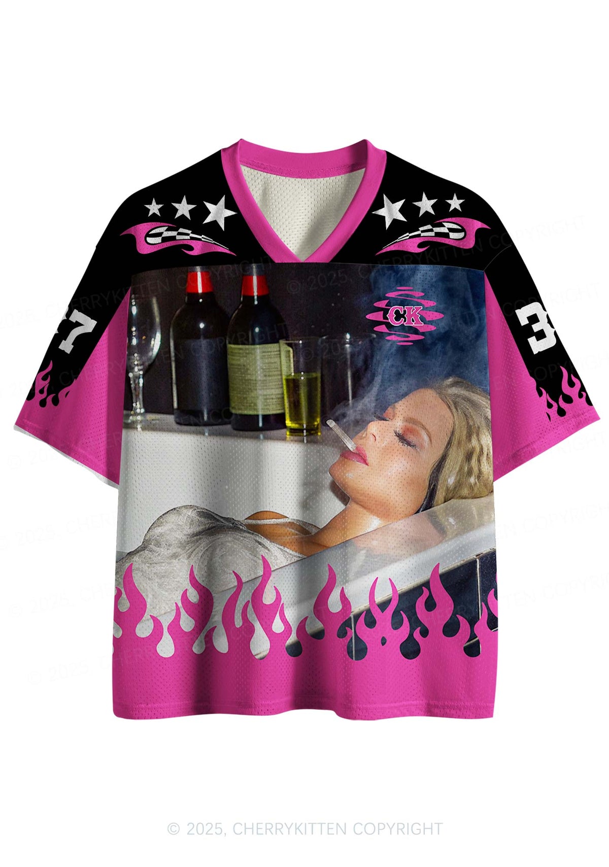 Custom Smoking Woman Y2K Sport Jersey Shirts Cherrykitten