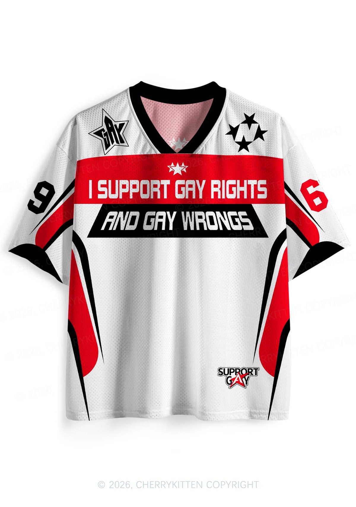 I Support Gay Rights Pride Y2K Sport Jersey Shirts Cherrykitten