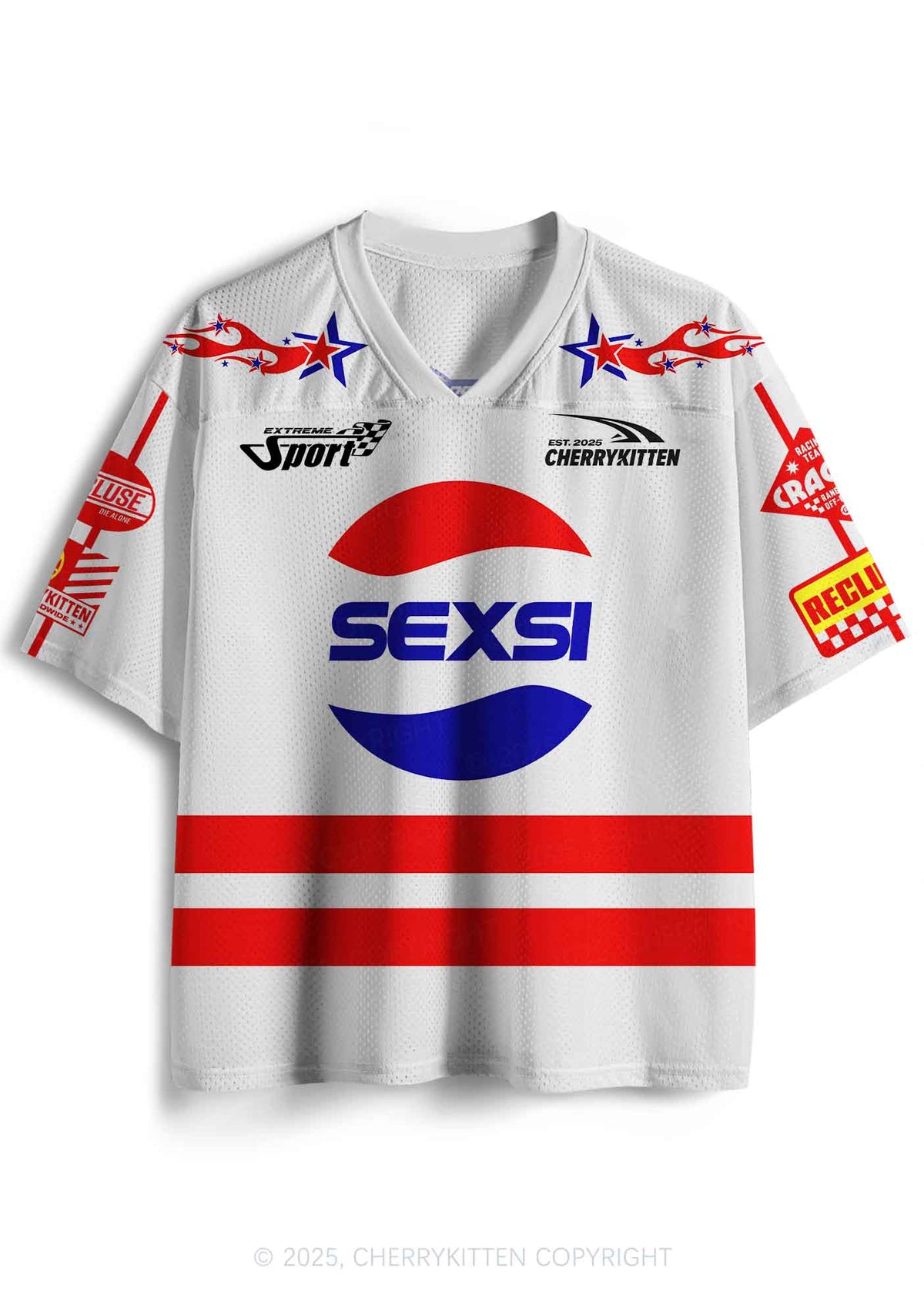 Custom Red Blue Sexsi Y2K Sport Jersey Shirts Cherrykitten