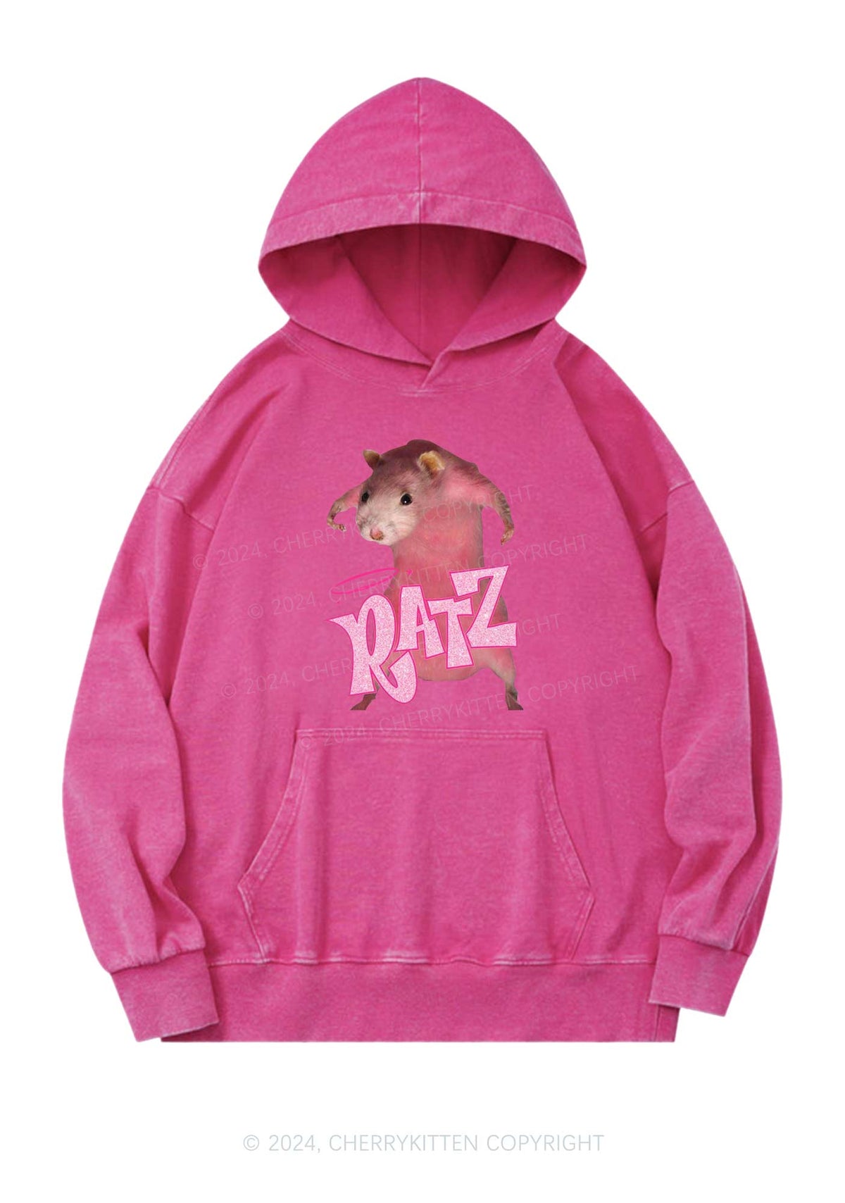 Pink Ratz Y2K Washed Hoodie Cherrykitten