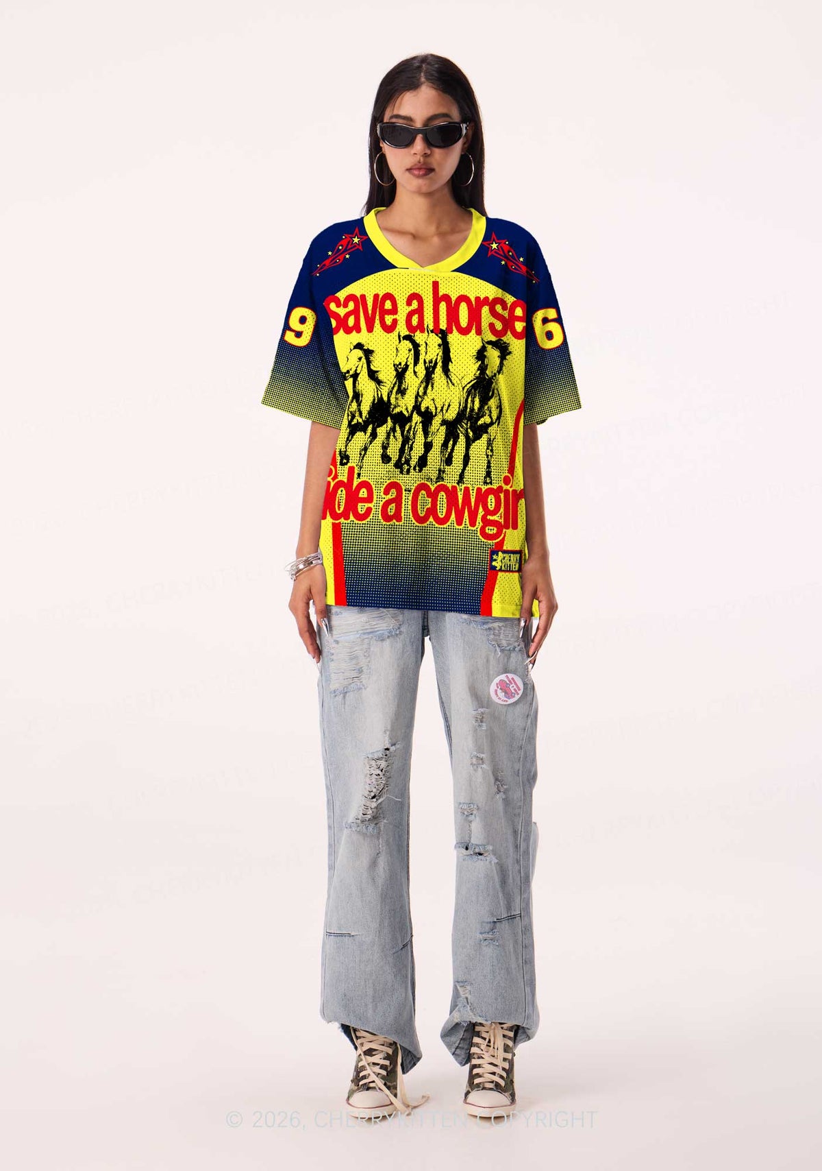 Save Horse Ride Cowgirl Pride Y2K Sport Jersey Shirts Cherrykitten