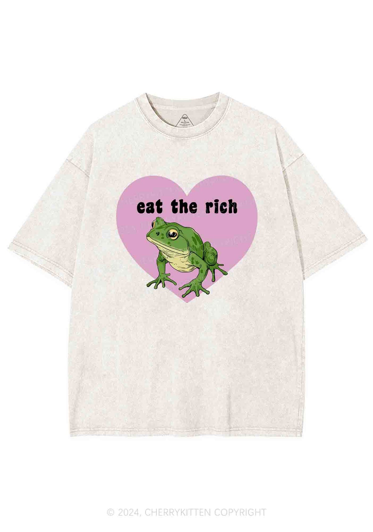 Eat The Rich Frog Y2K Washed Tee Cherrykitten