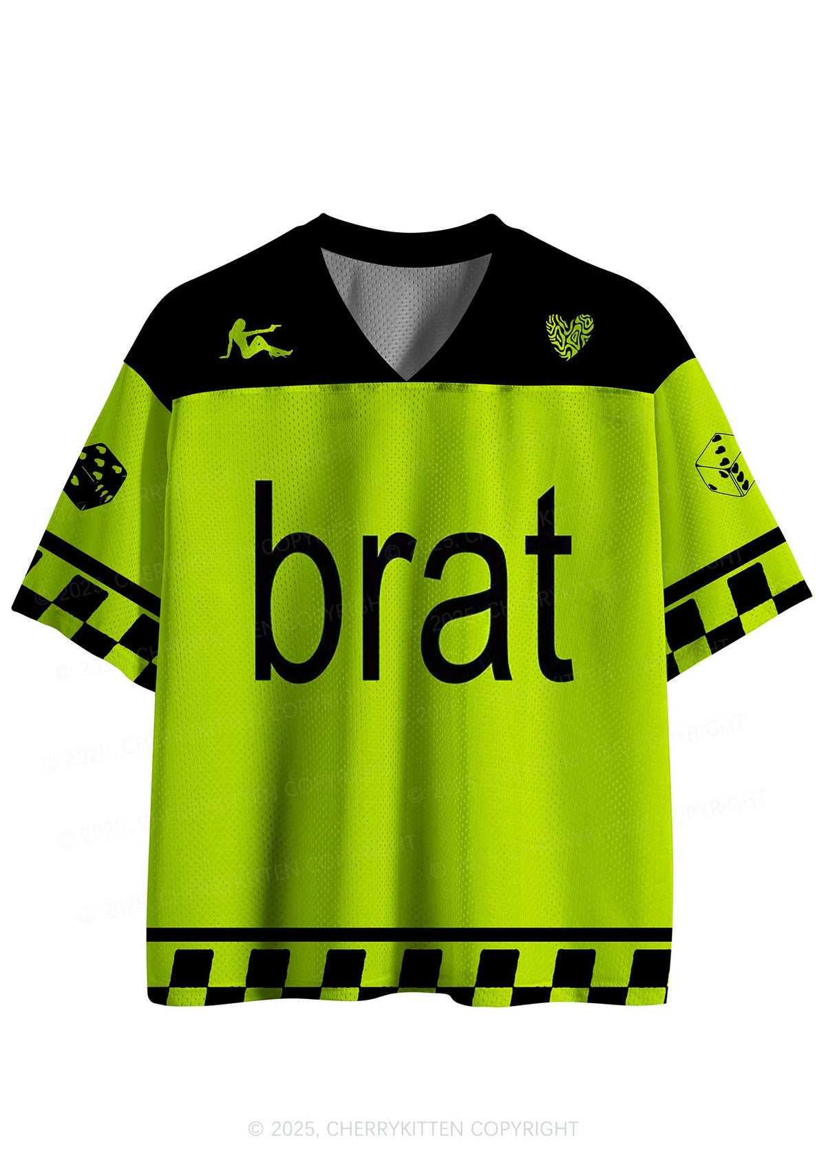 Green Brat Y2K Sport Jersey Shirts Cherrykitten