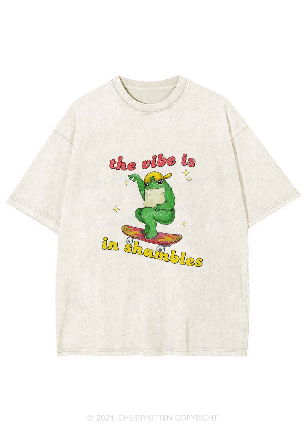 Shambles Vibe Y2K Washed Tee Cherrykitten
