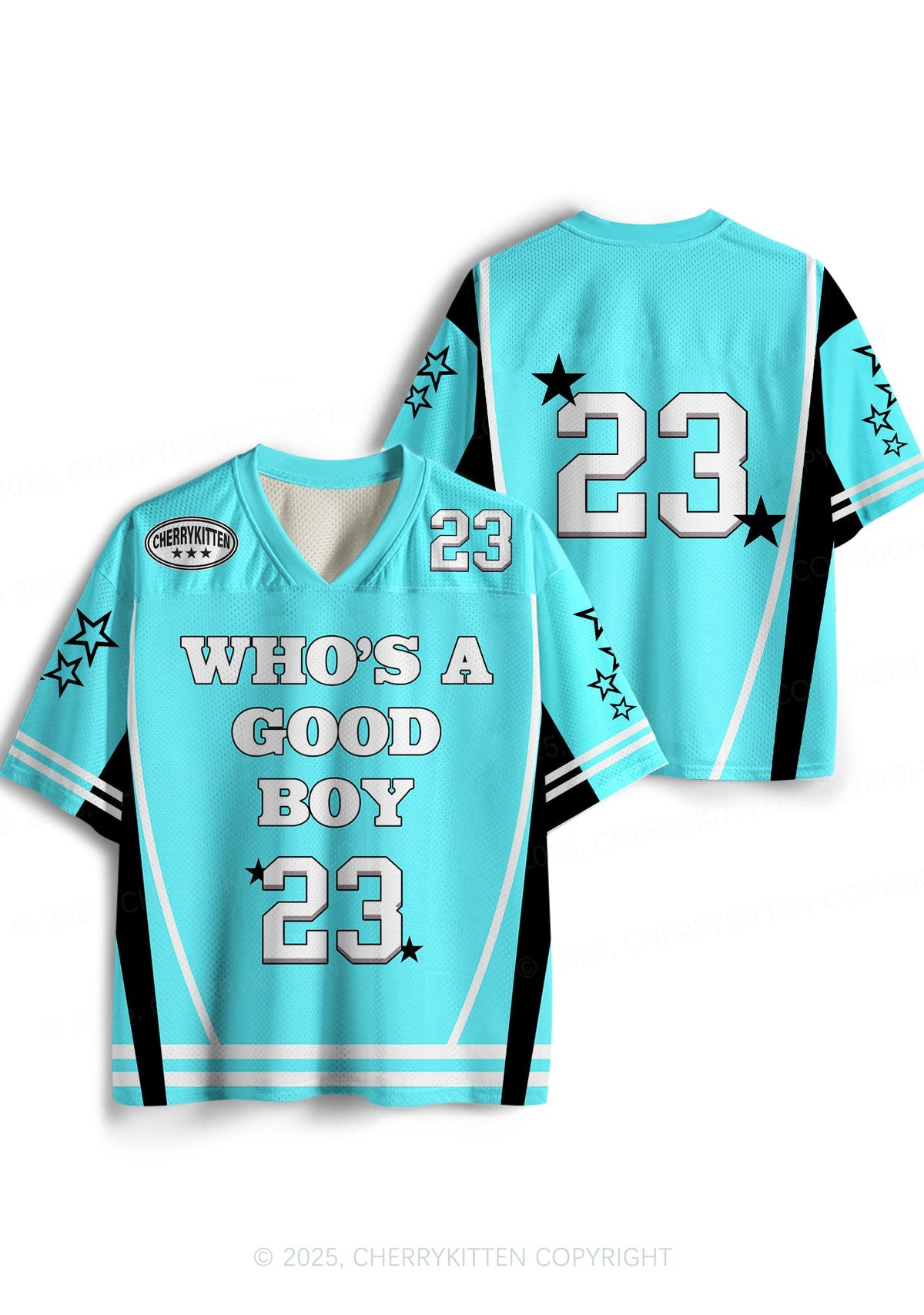 Custom Blue Whos A Good Boy Y2K Sport Jersey Shirts Cherrykitten
