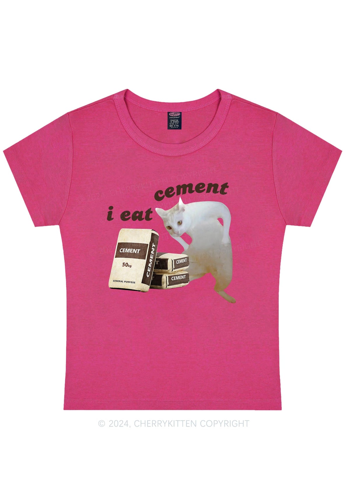 I Eat Cement Y2K Baby Tee Cherrykitten