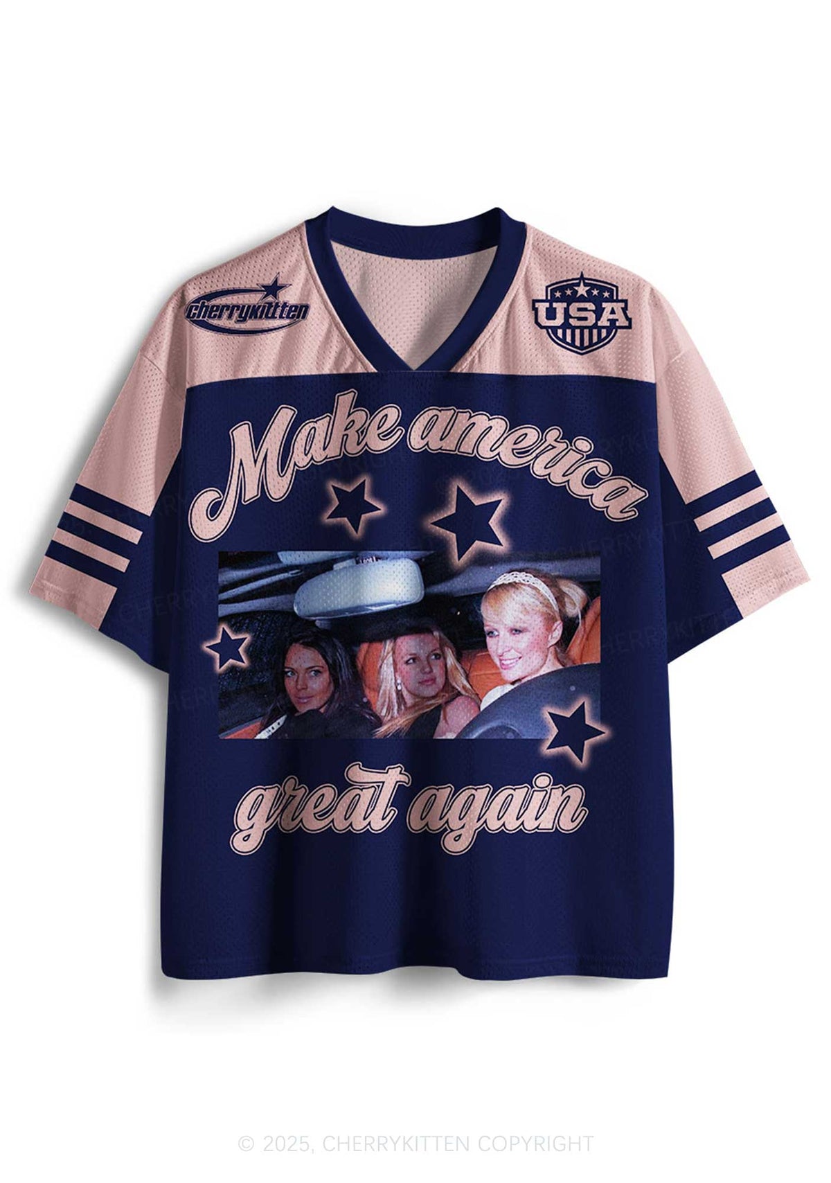 Custom Blue Make America Great Y2K Sport Jersey Shirts Cherrykitten