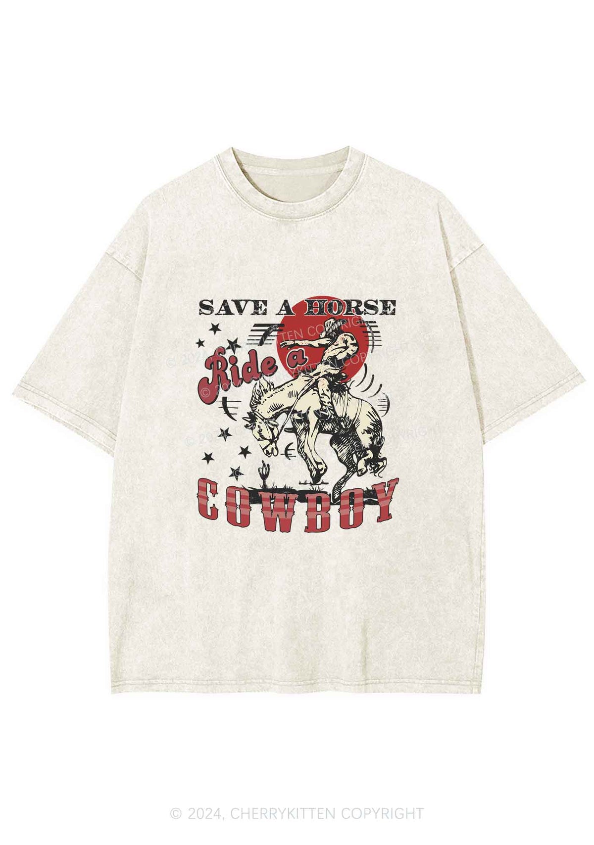 Ride A Cowboy Y2K Washed Tee Cherrykitten