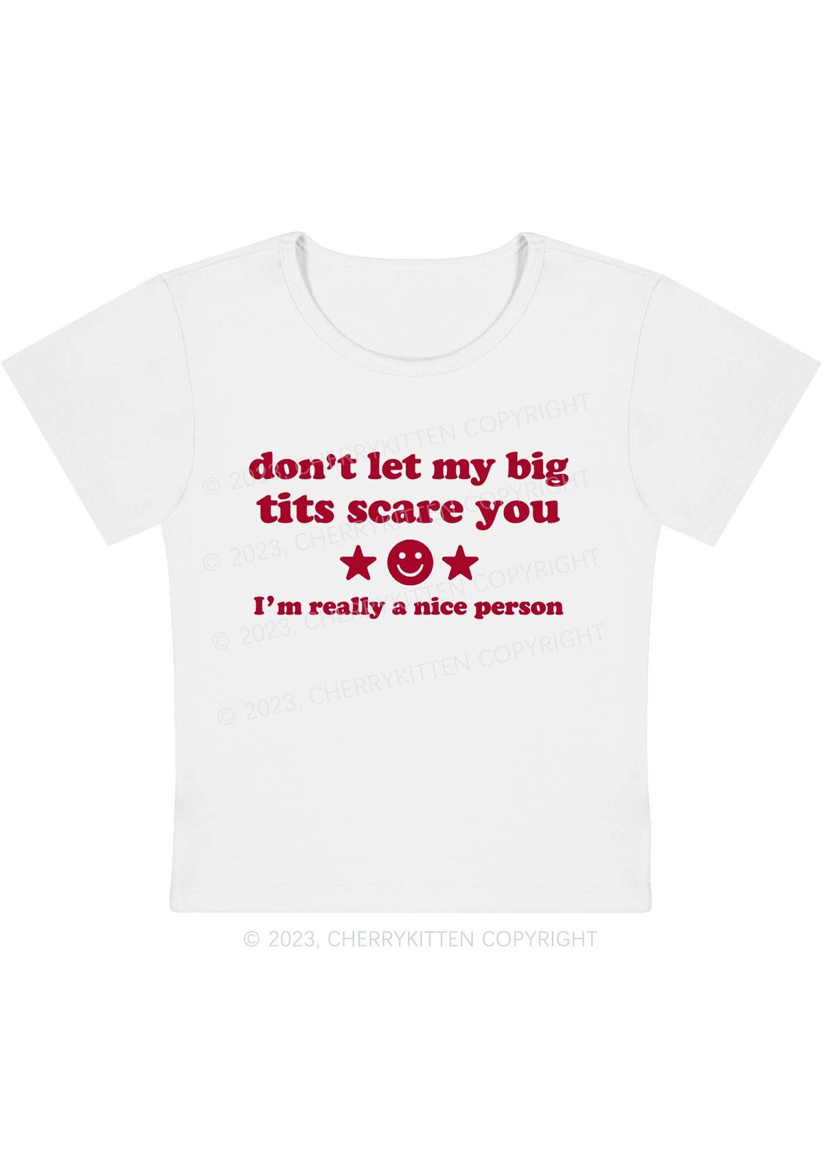 Don't Let My Big Txts Scare You Y2K Baby Tee Cherrykitten