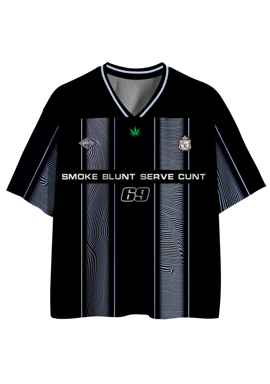 Custom Black Smoke Blunt Y2K Sport Jersey Shirts Cherrykitten