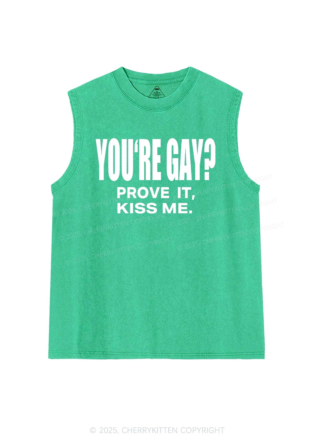 Prove It kiss Me Pride Y2K Washed Muscle Tank Cherrykitten
