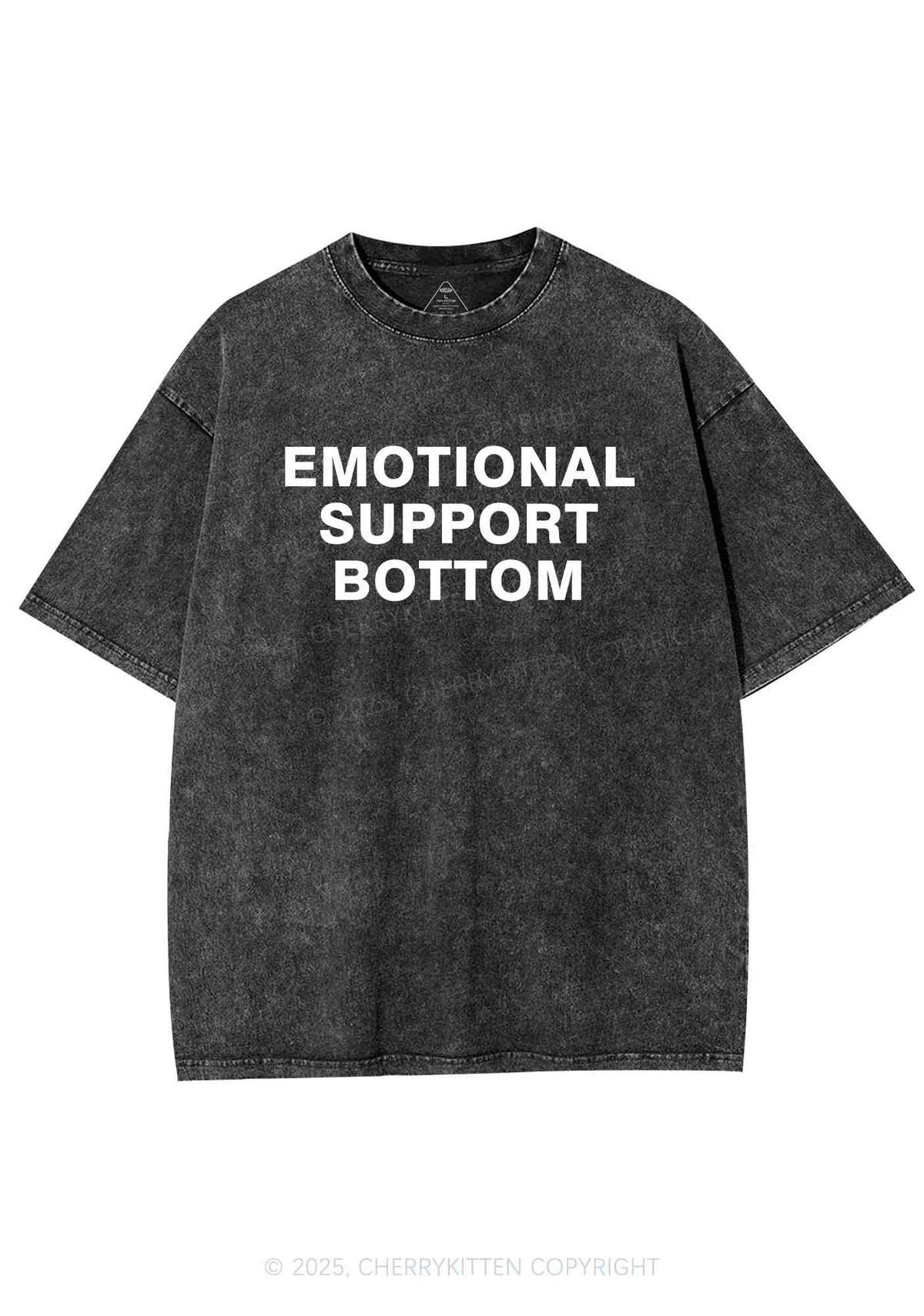 Emotional Support Bottom Pride Y2K Shirts Washed Tee Cherrykitten