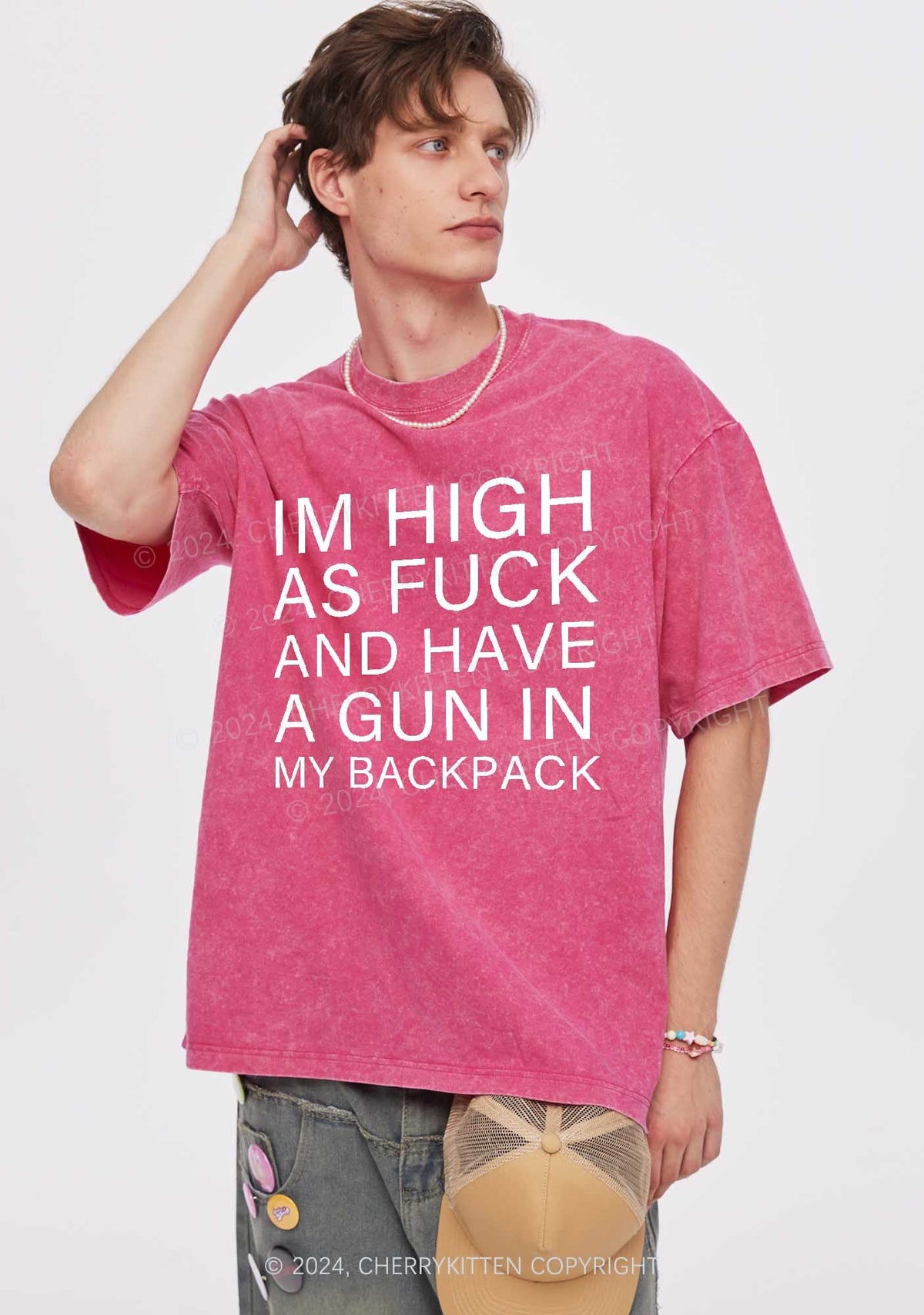 Im High Y2K Washed Tee Cherrykitten