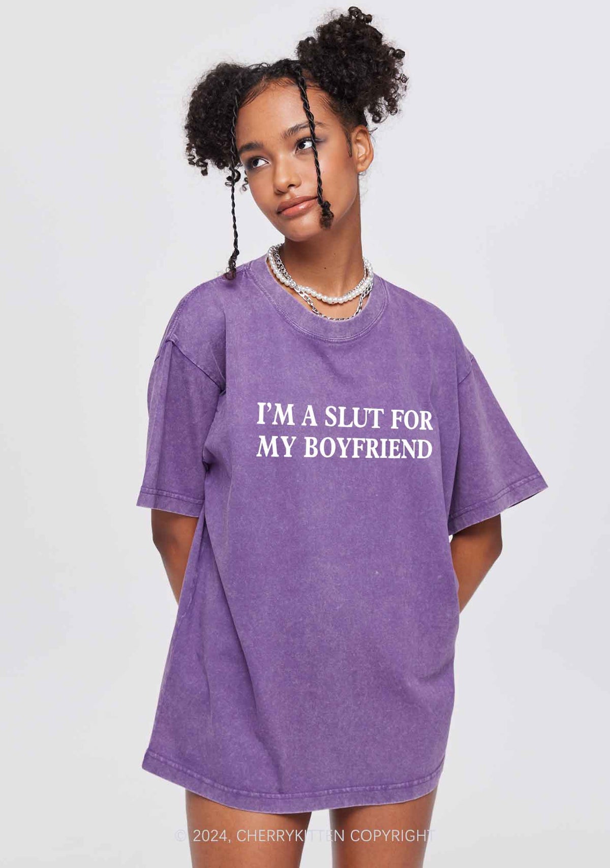Slxt For My Girlfriend Y2K Valentine's Day Washed Tee Cherrykitten
