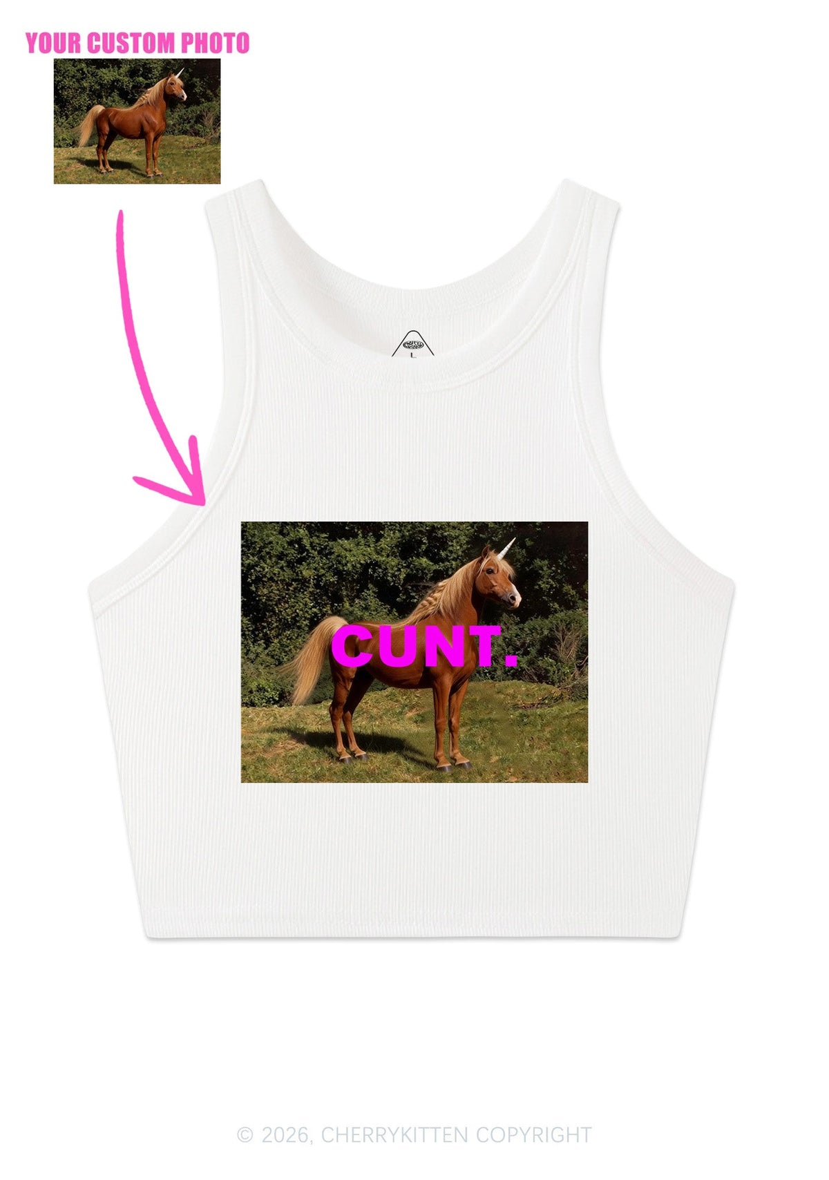 Custom Photo Cxxt Y2K Crop Tank Top Cherrykitten