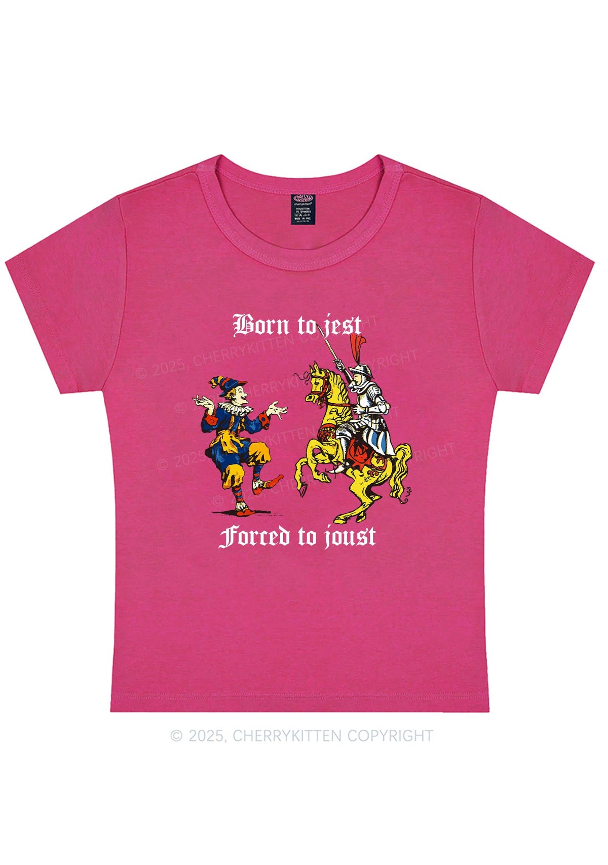 Born to Jest Forced to Joust Y2K Baby Tee Cherrykitten