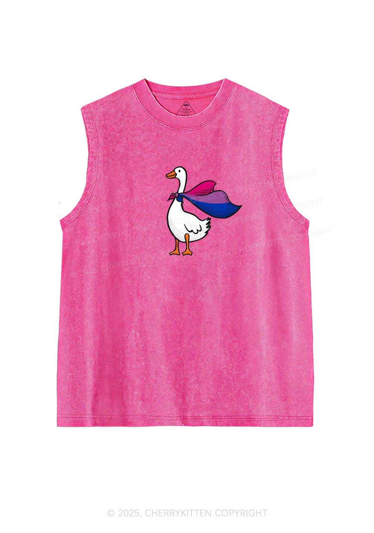 Bisexual Goose Pride Y2K Washed Muscle Tank Cherrykitten