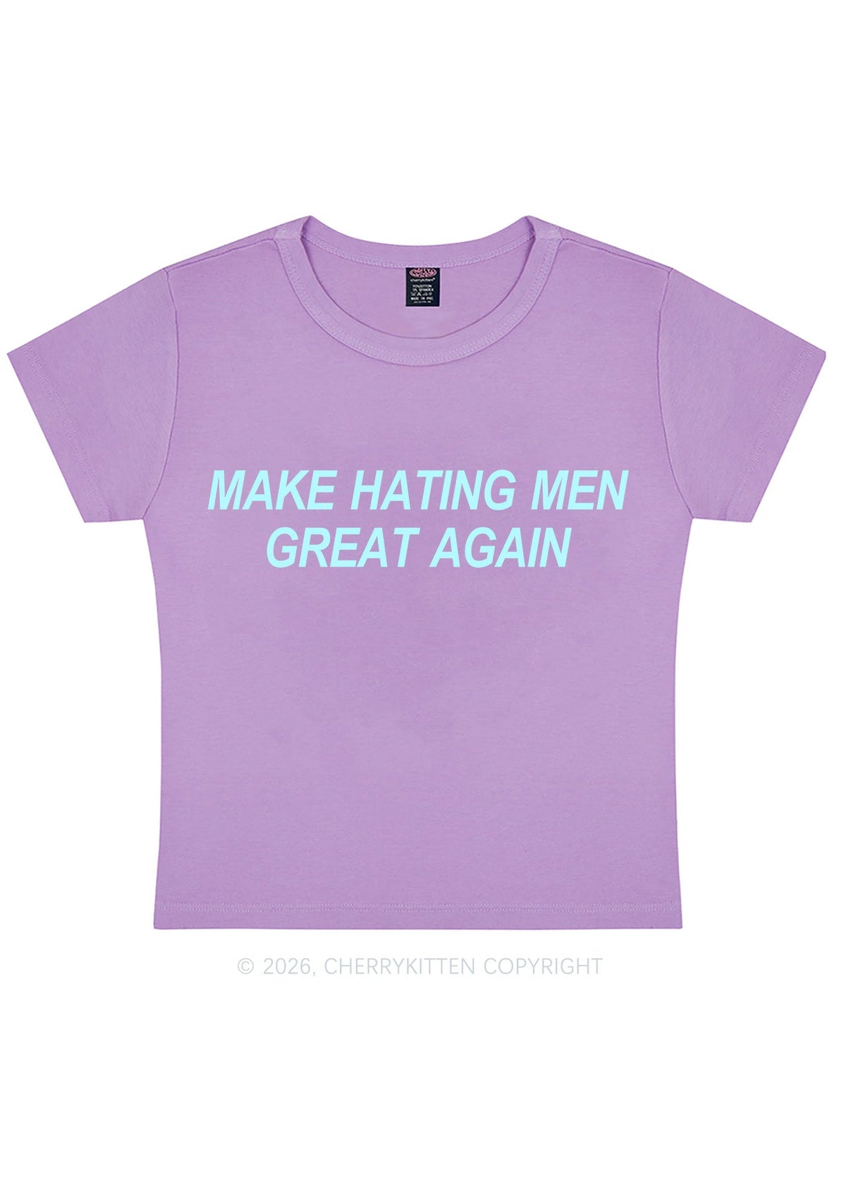 Make Hating Men Great Again Y2K Baby Tee Cherrykitten