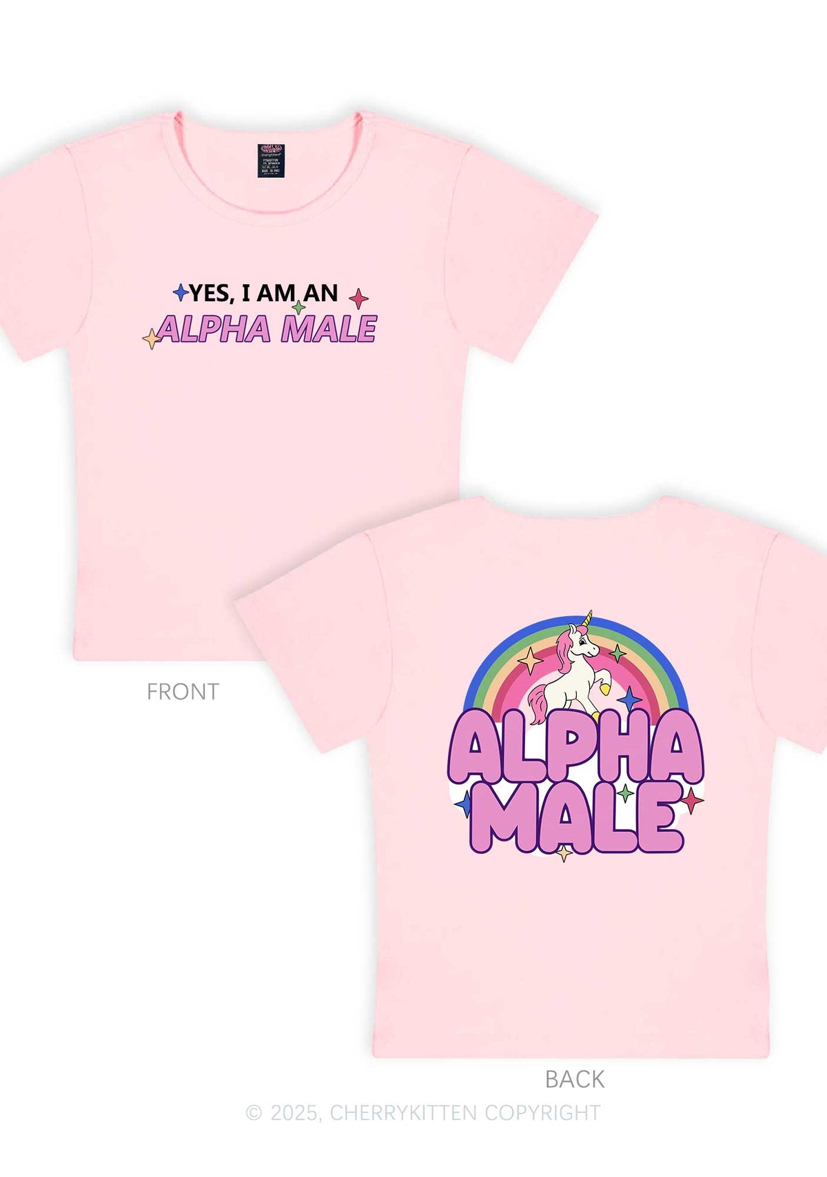 Alpha Male Two Sides Pride Y2K Baby Tee Cherrykitten